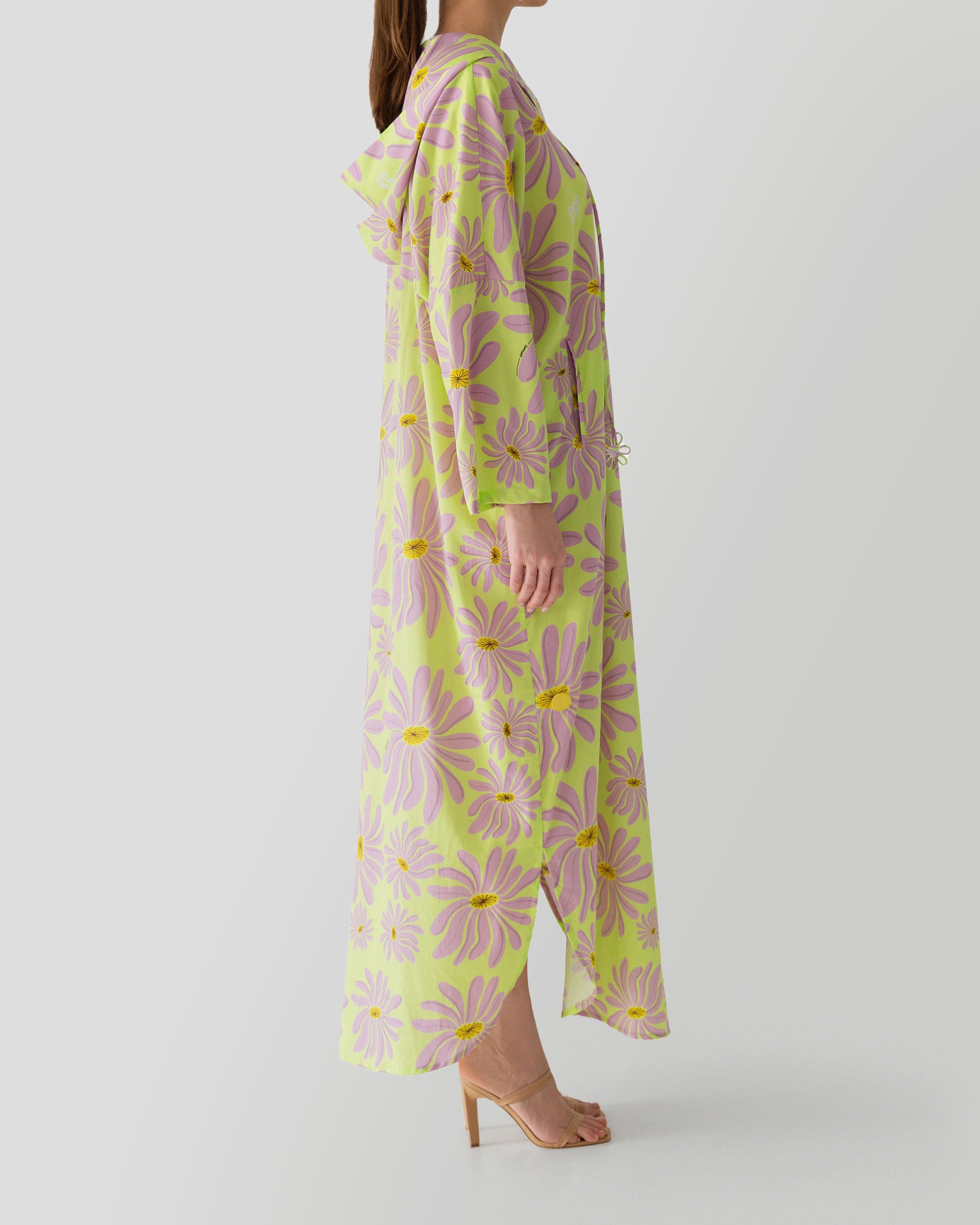 Iris Printed Dress in Lavender Retro