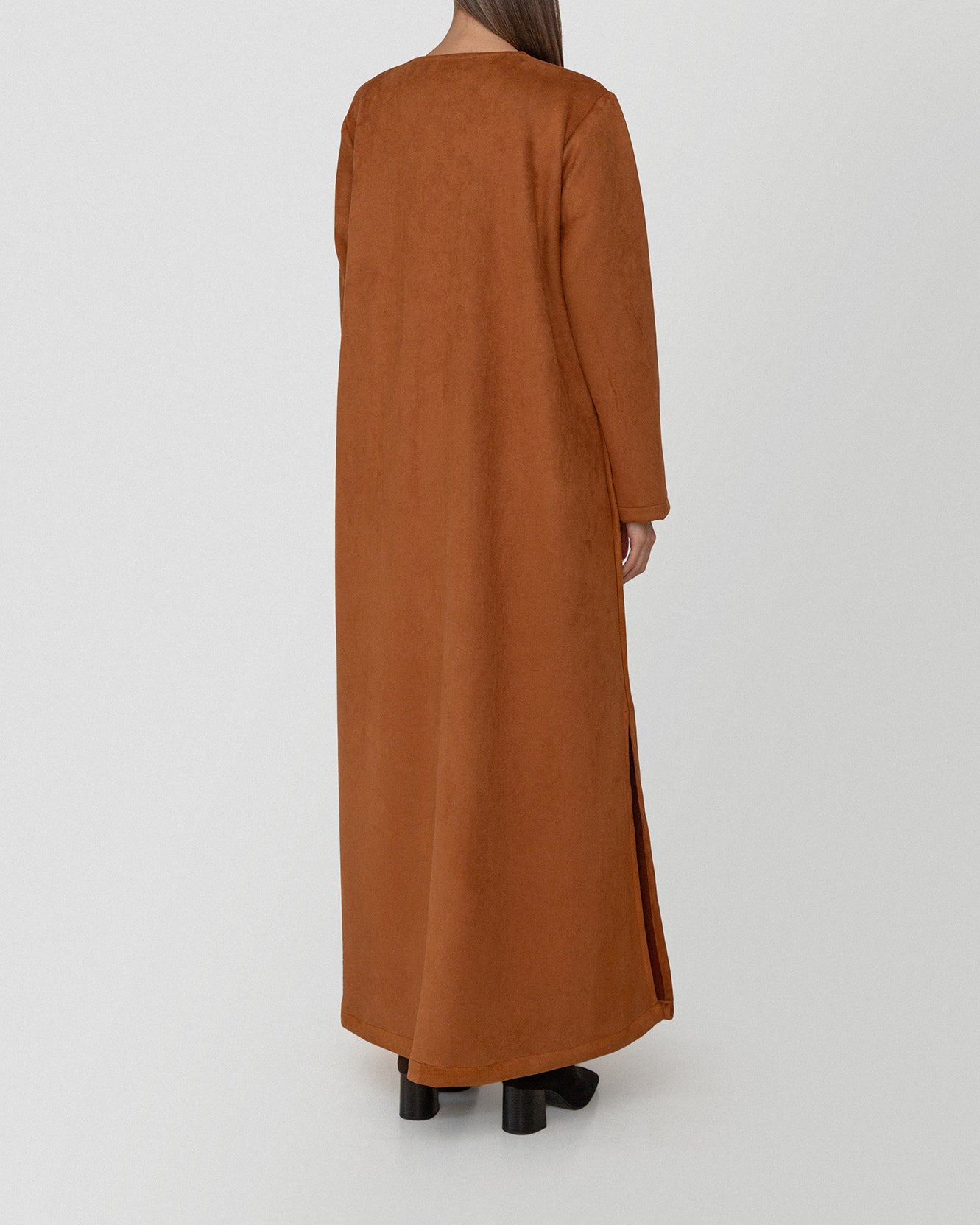 Sundown Suede-Zipper Abaya