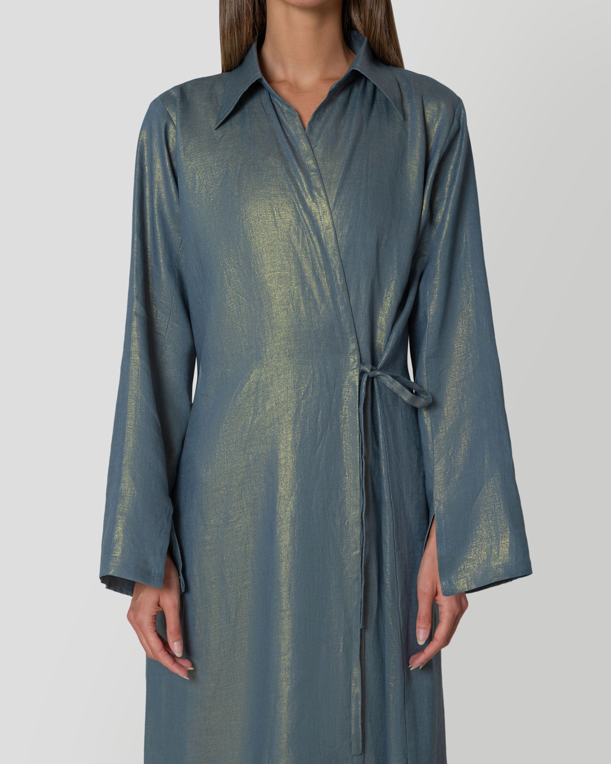 Athena Wrap Dress in Lagoon