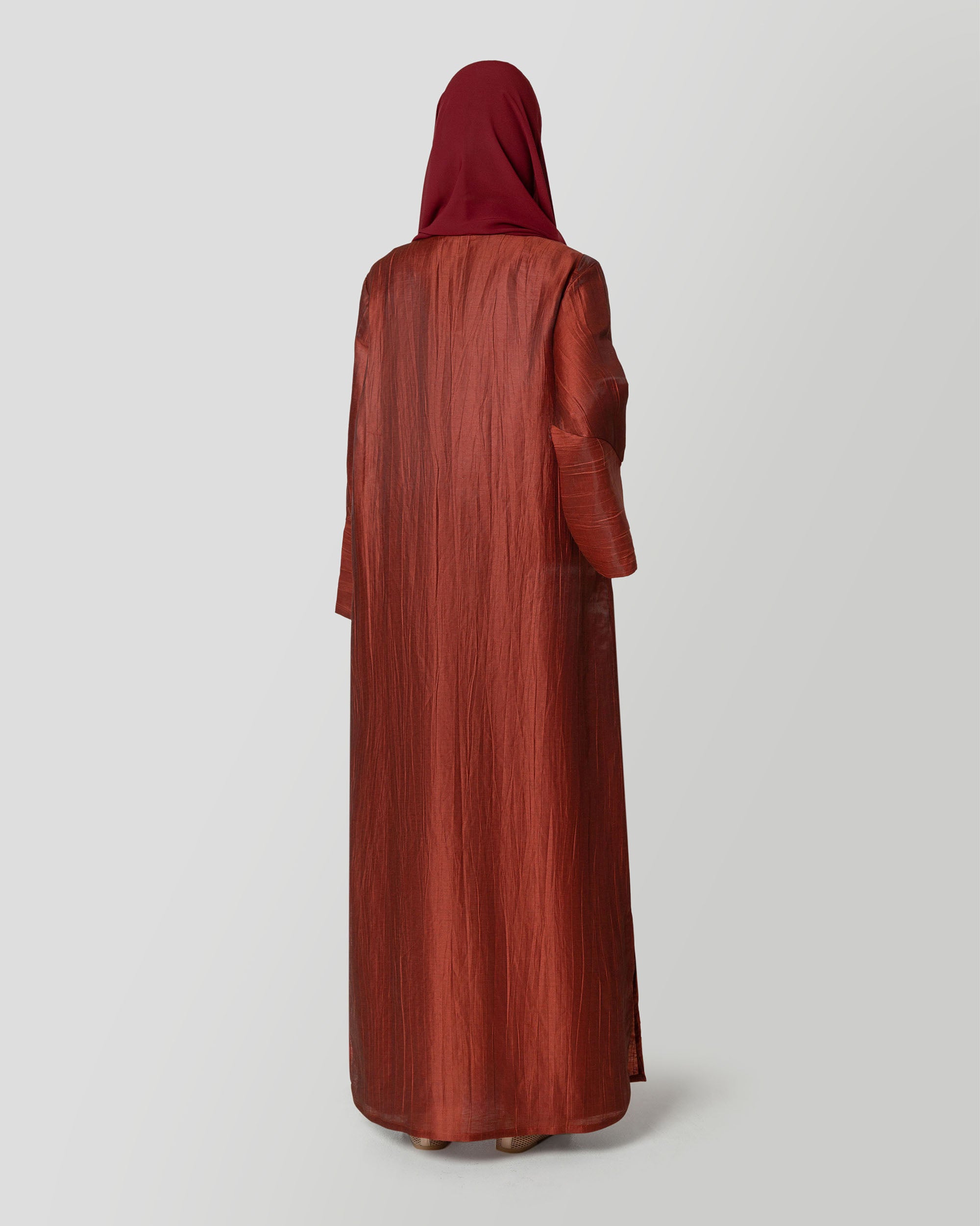 Lily Abaya in Maroon