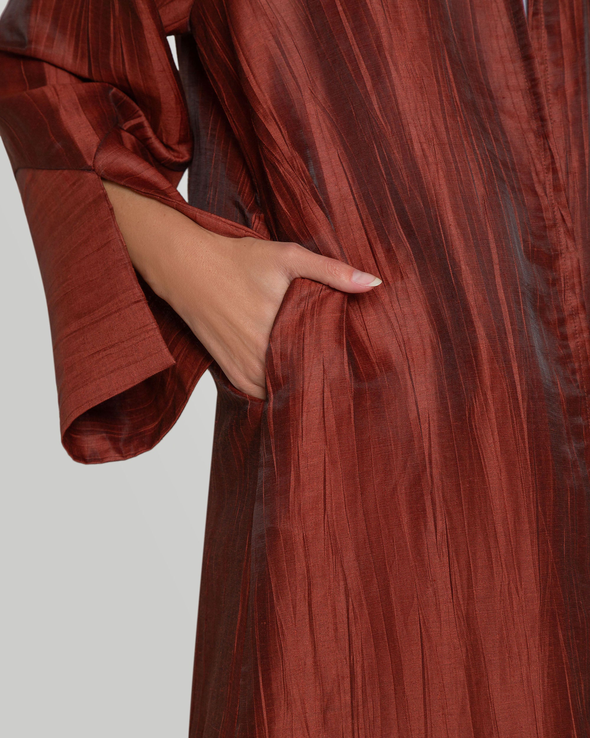 Lily Abaya in Maroon