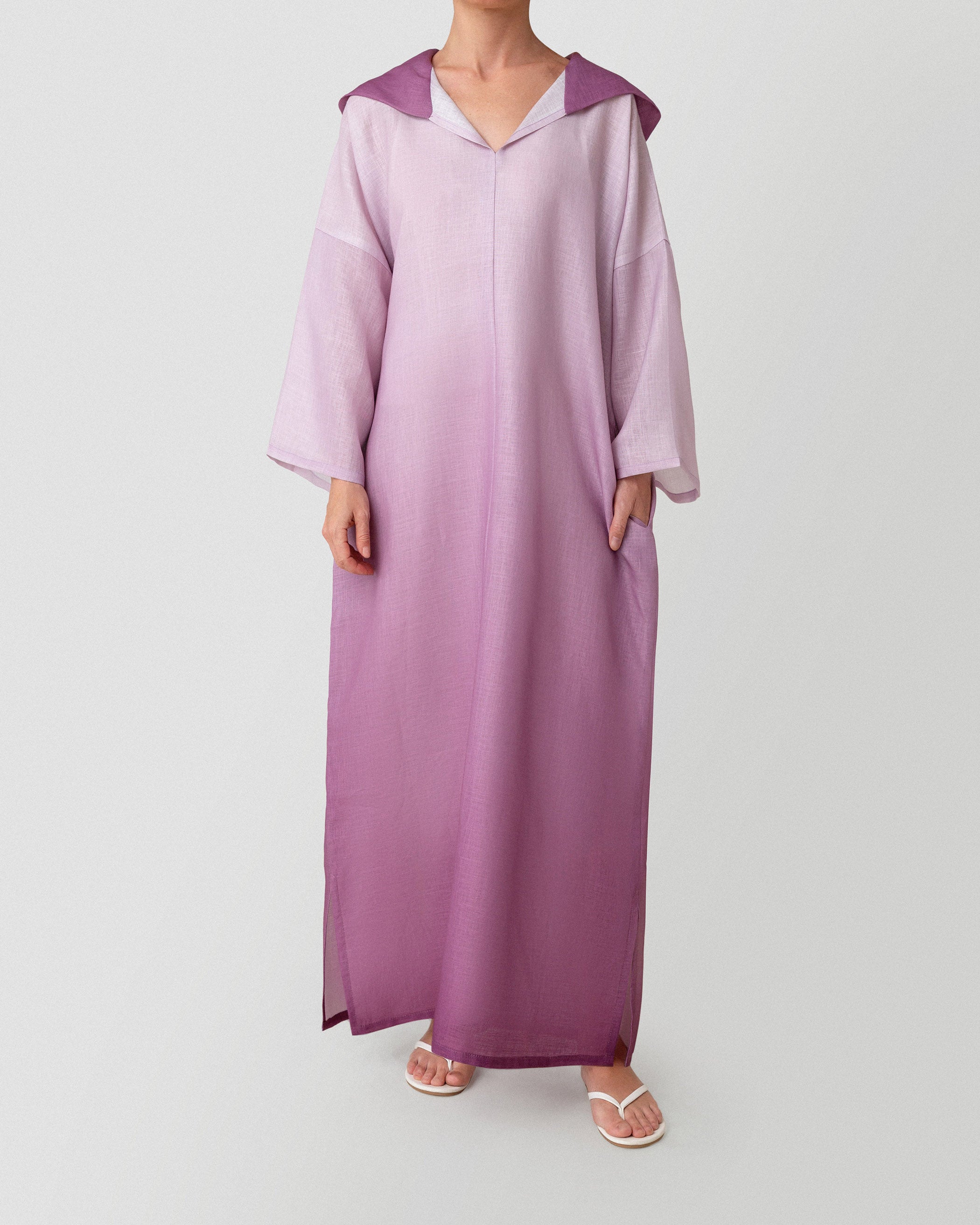 Sunset Sorbet Hooded Dress in Purple Ombré