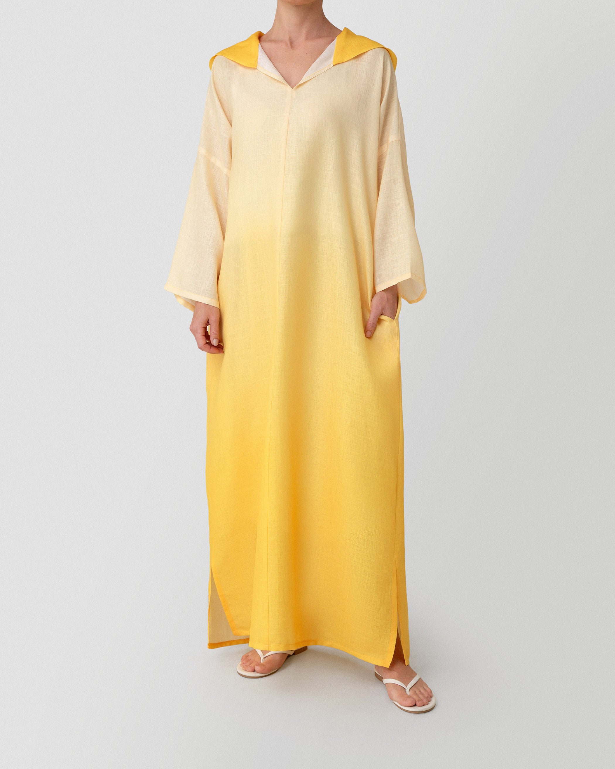 Sunset Sorbet Hooded Dress in Yellow Ombré - Full or Two-tone