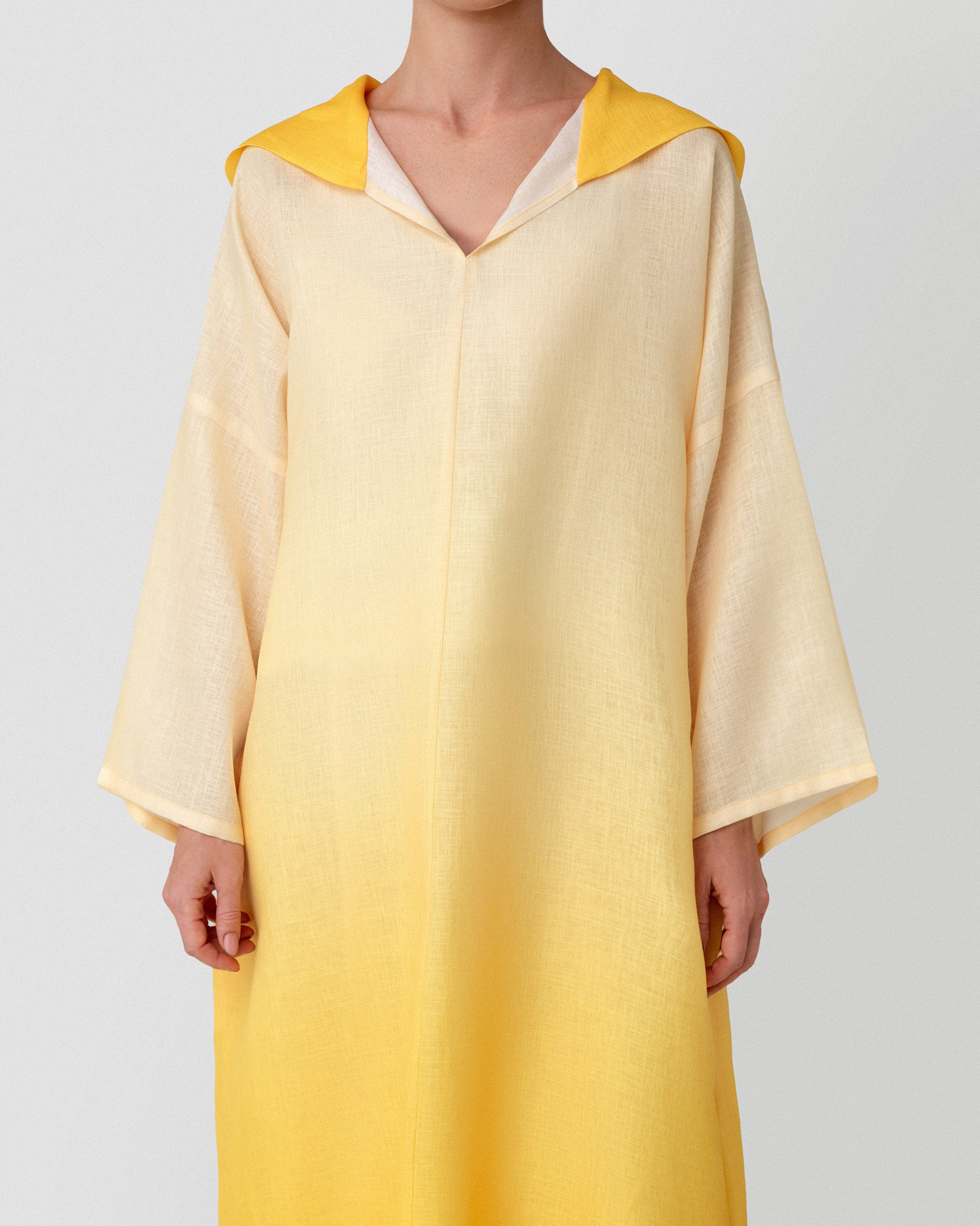 Sunset Sorbet Hooded Dress in Yellow Ombré