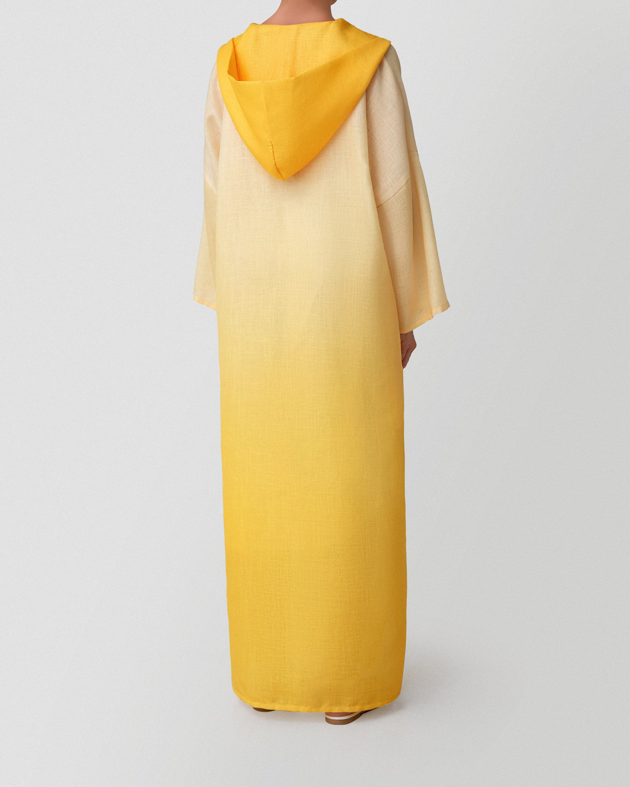 Sunset Sorbet Hooded Dress in Yellow Ombré
