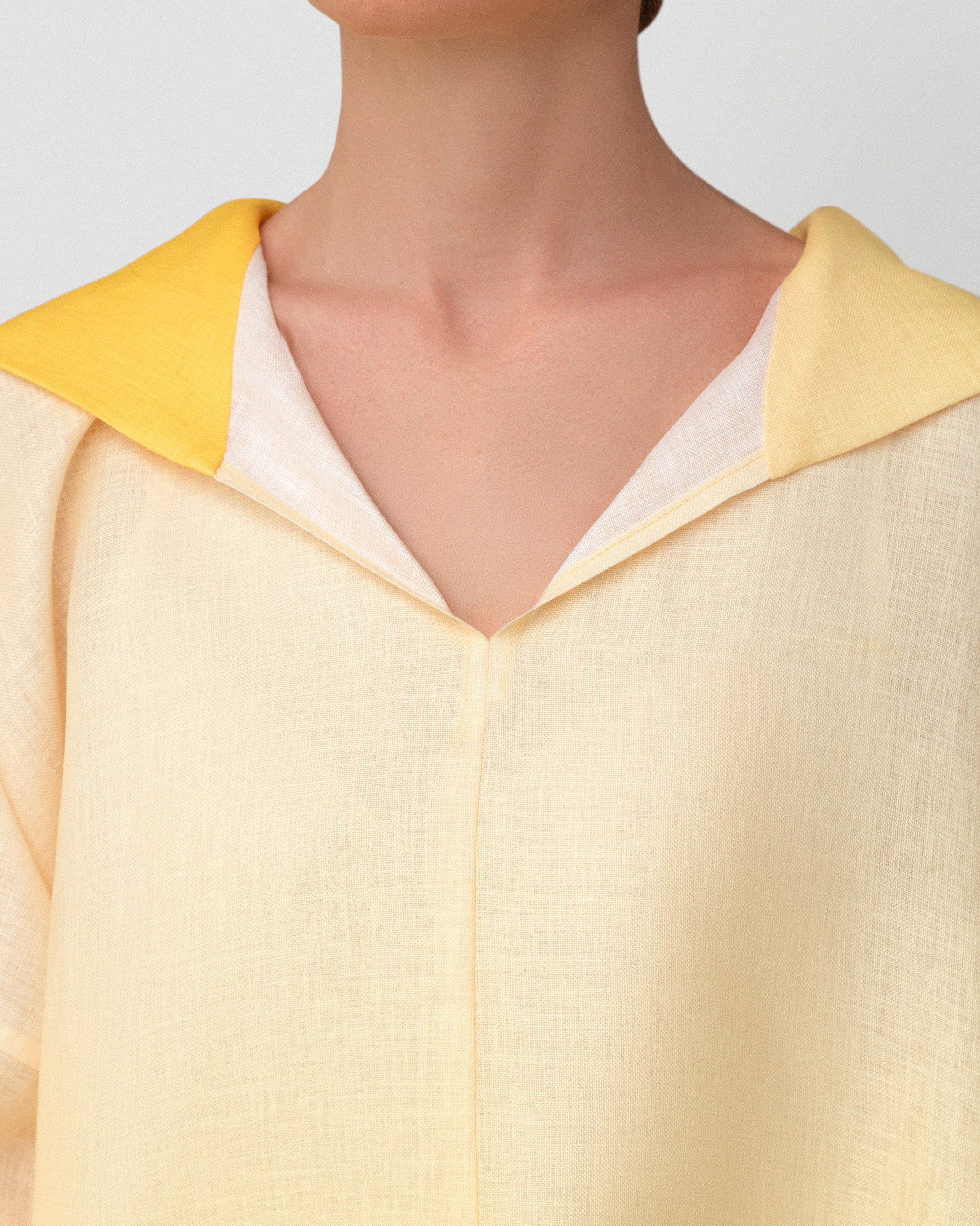 Sunset Sorbet Two-tone Hooded Dress - Yellow Ombré