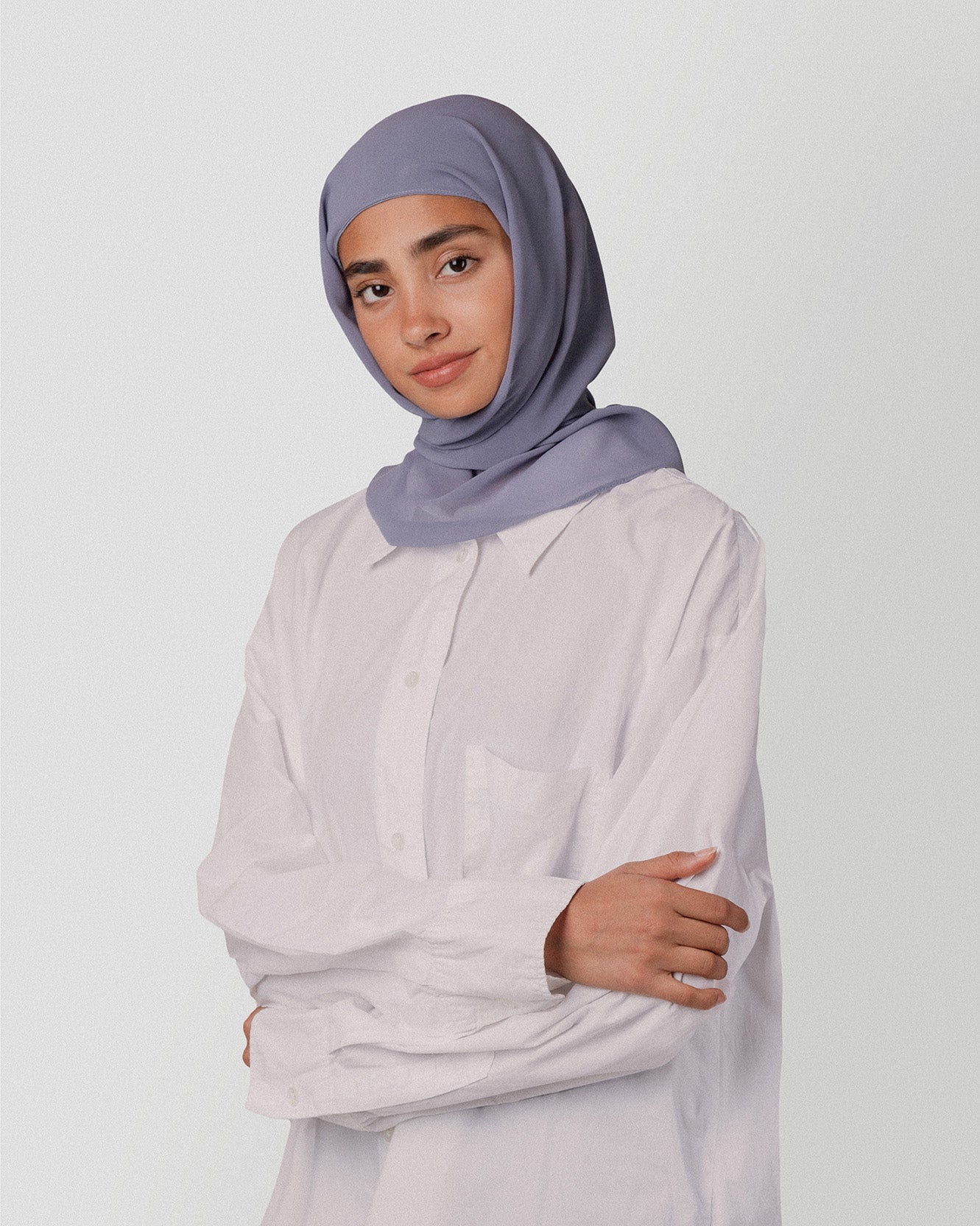 Travel Turban Scarf in Bluish Grey