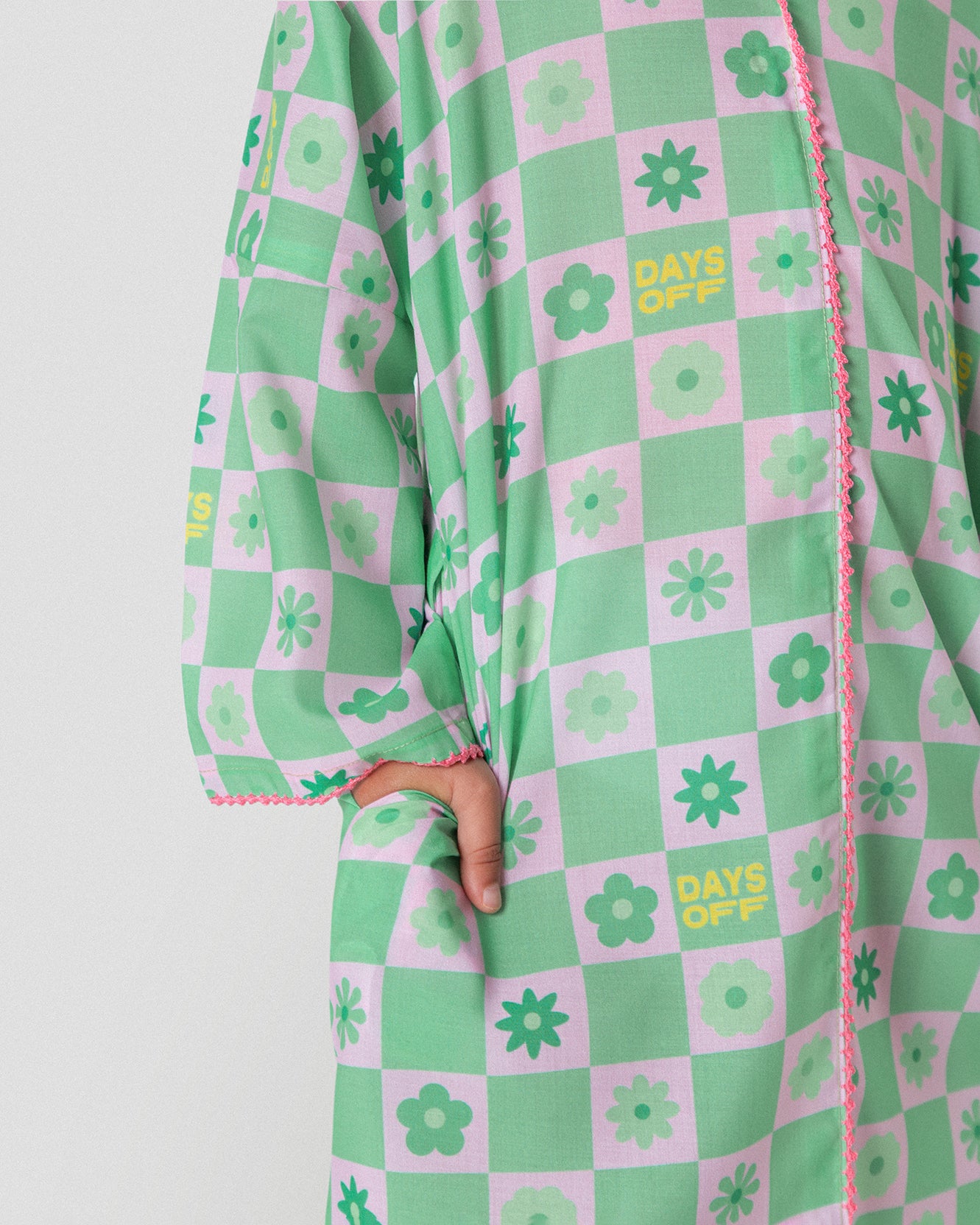 Lazy Daisy Hooded Dress in Mint - Kids