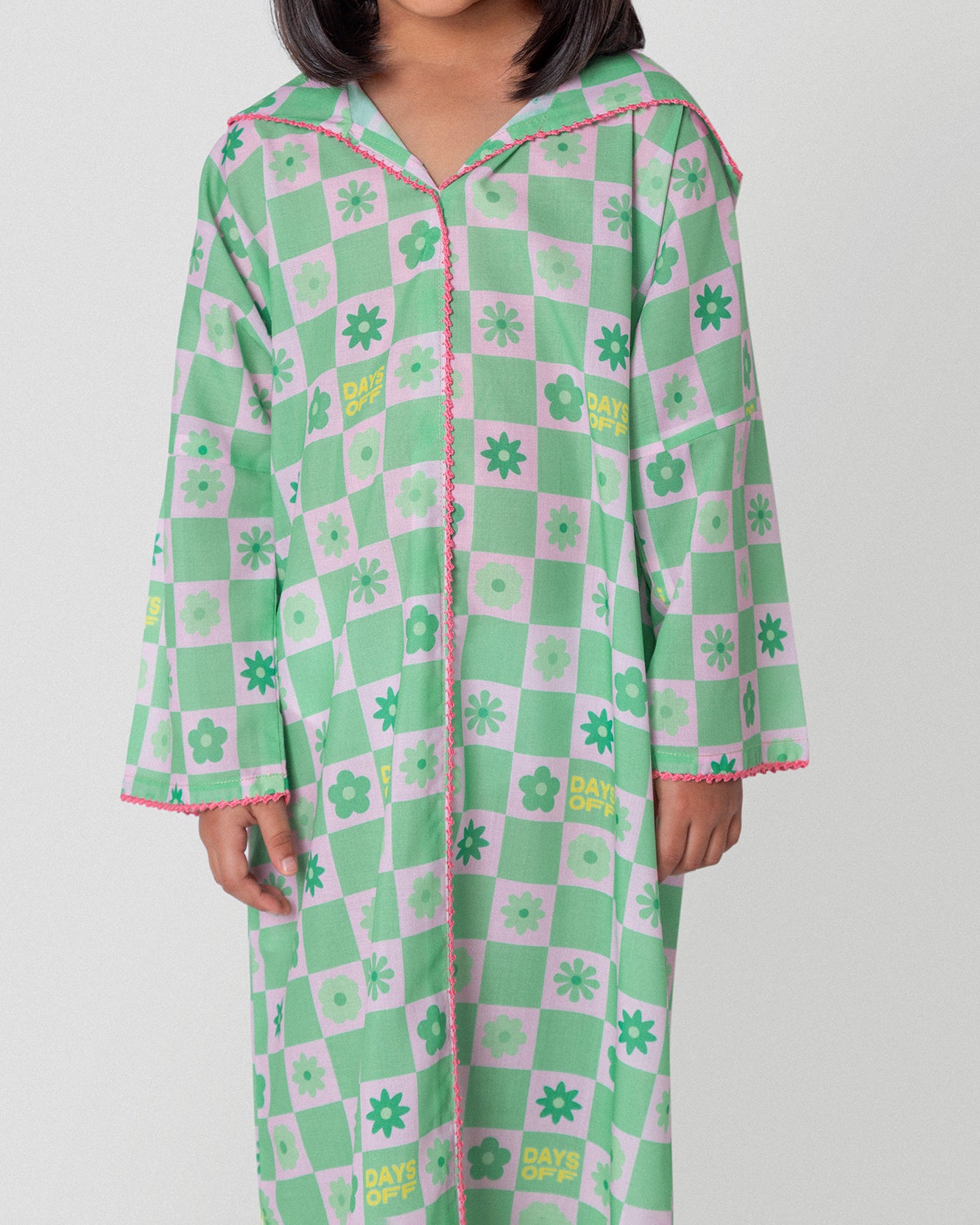 Lazy Daisy Hooded Dress in Mint - Kids