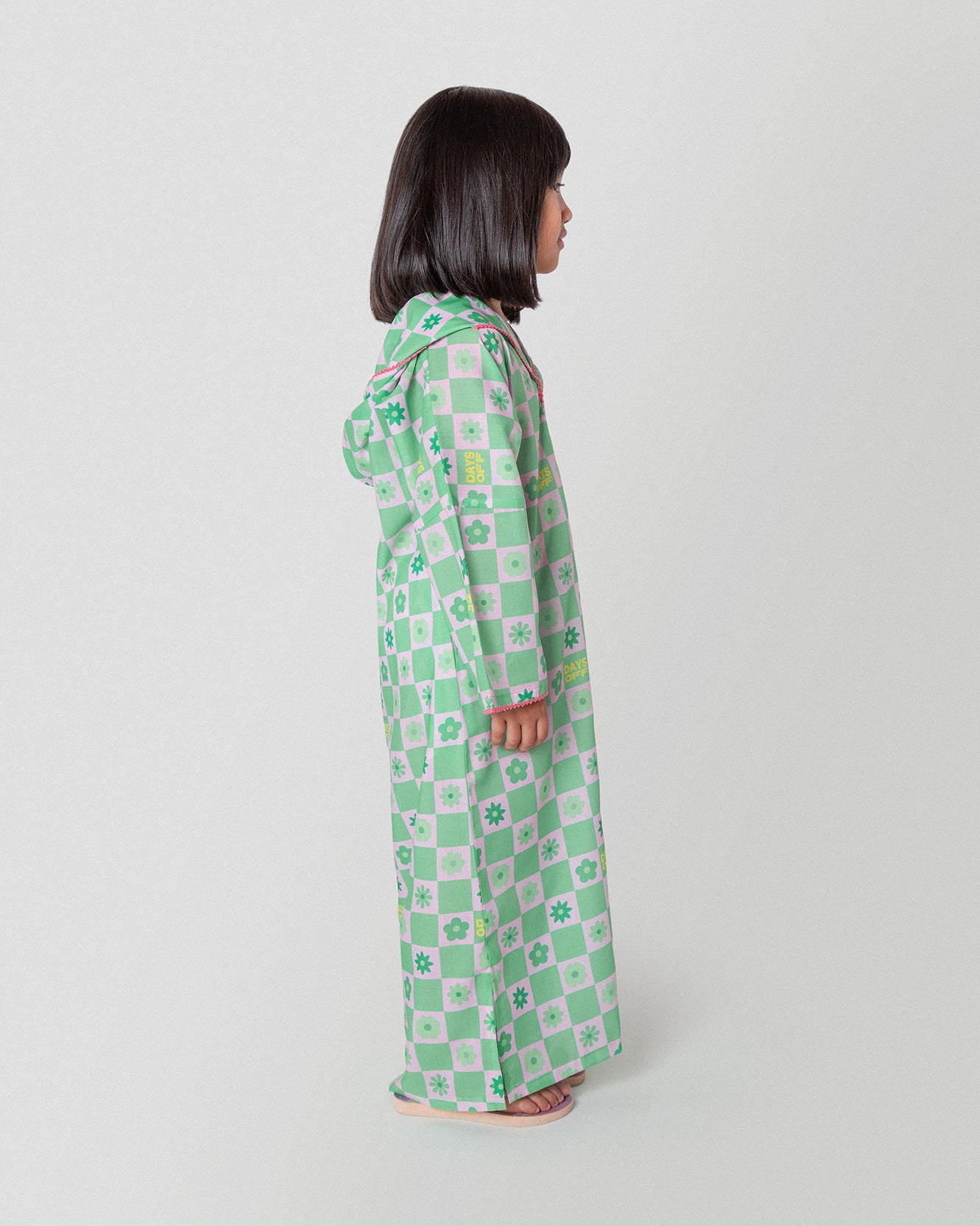 Lazy Daisy Hooded Dress in Mint - Kids