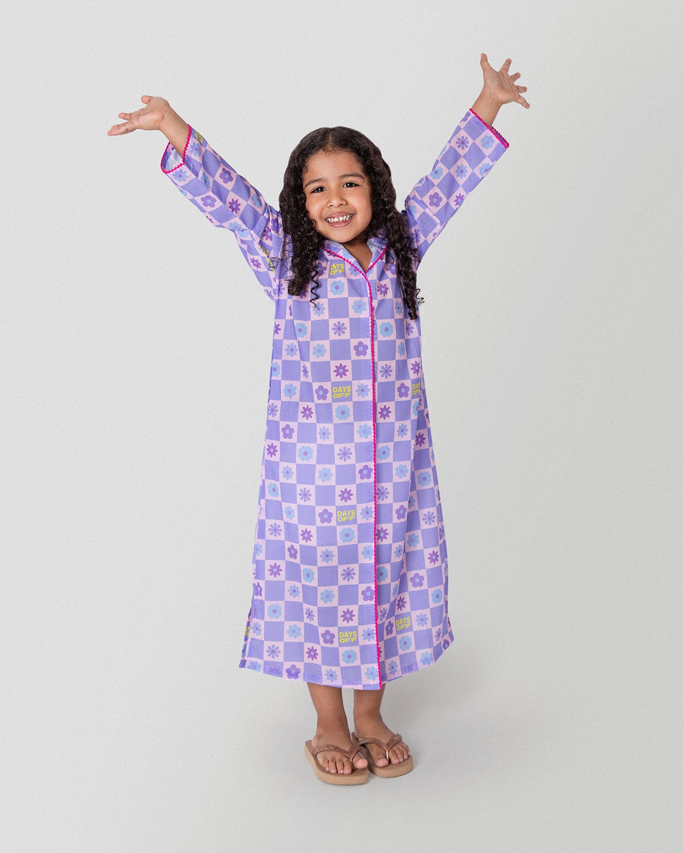 Lazy Daisy Hooded Dress in Lavender - Kids