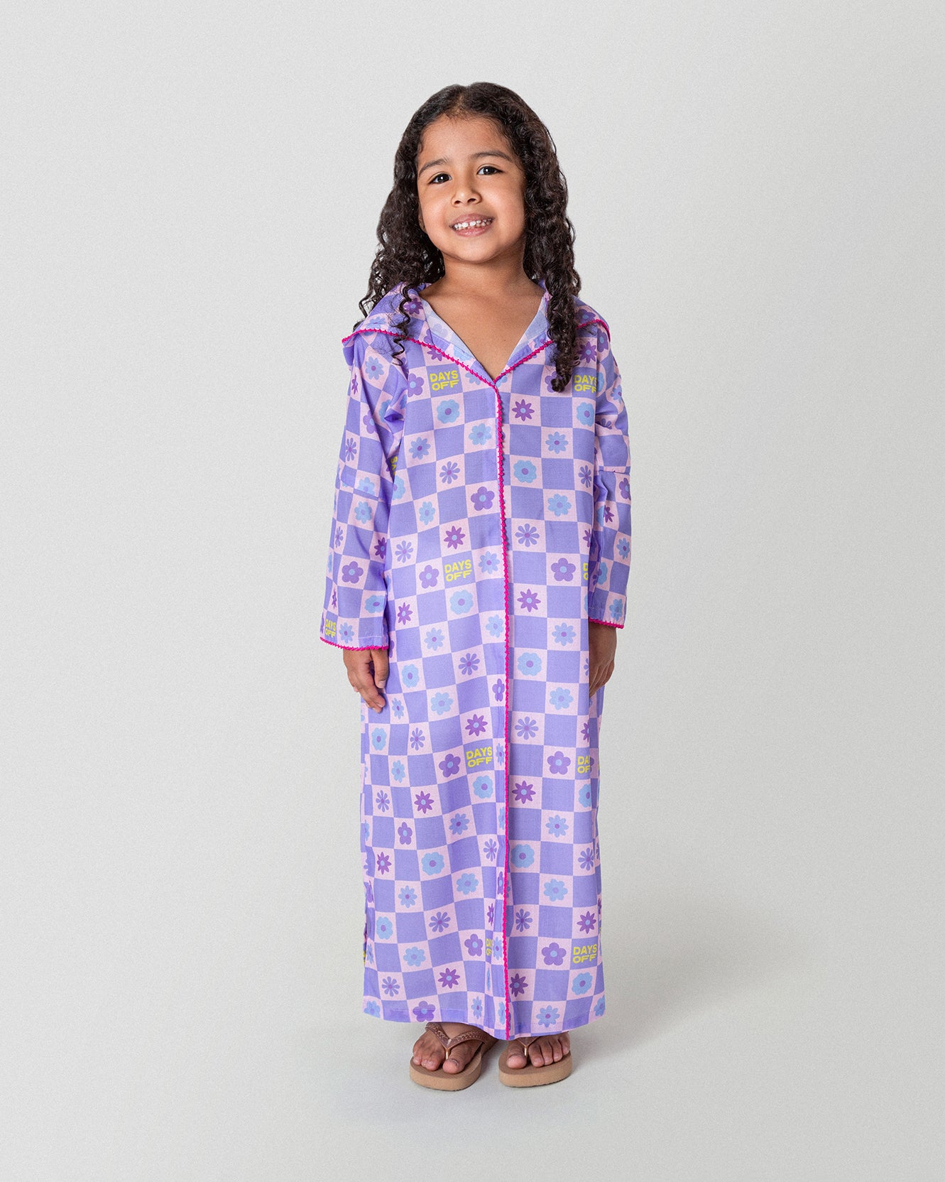 Lazy Daisy Hooded Dress in Lavender - Kids