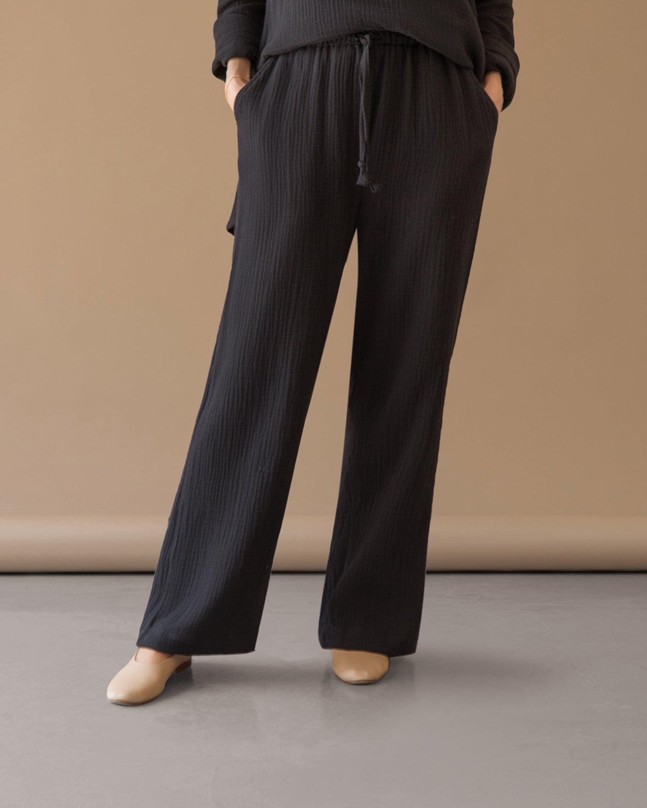 WIDE PANTS - black