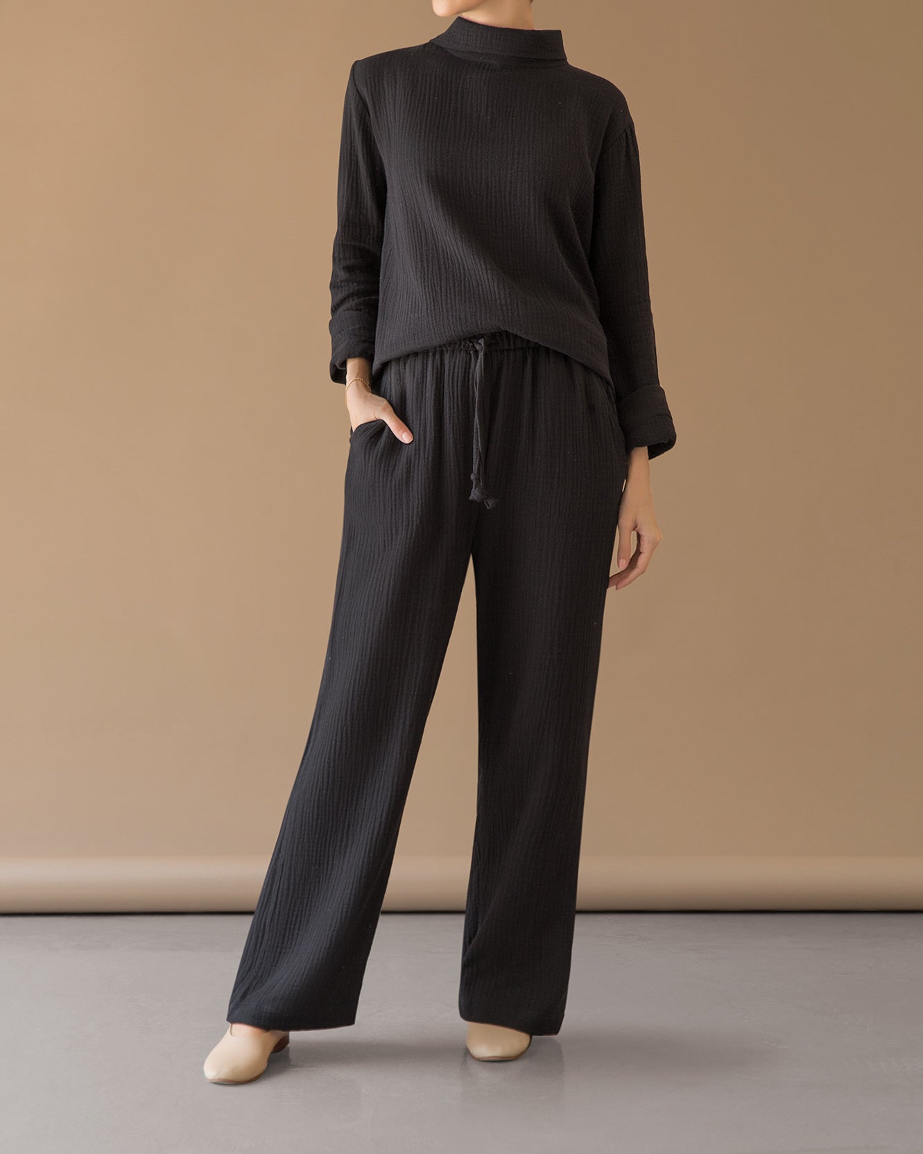 WIDE PANTS - black
