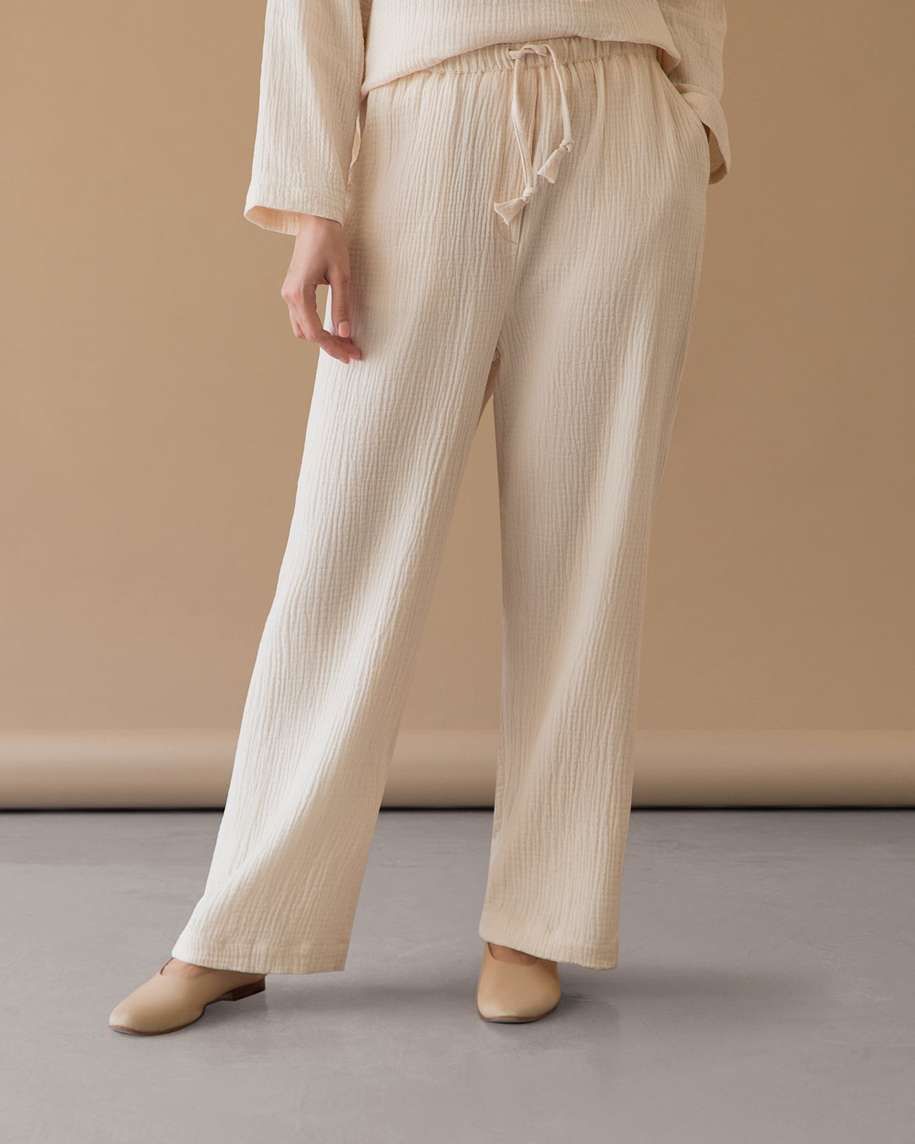 WIDE PANTS - cream