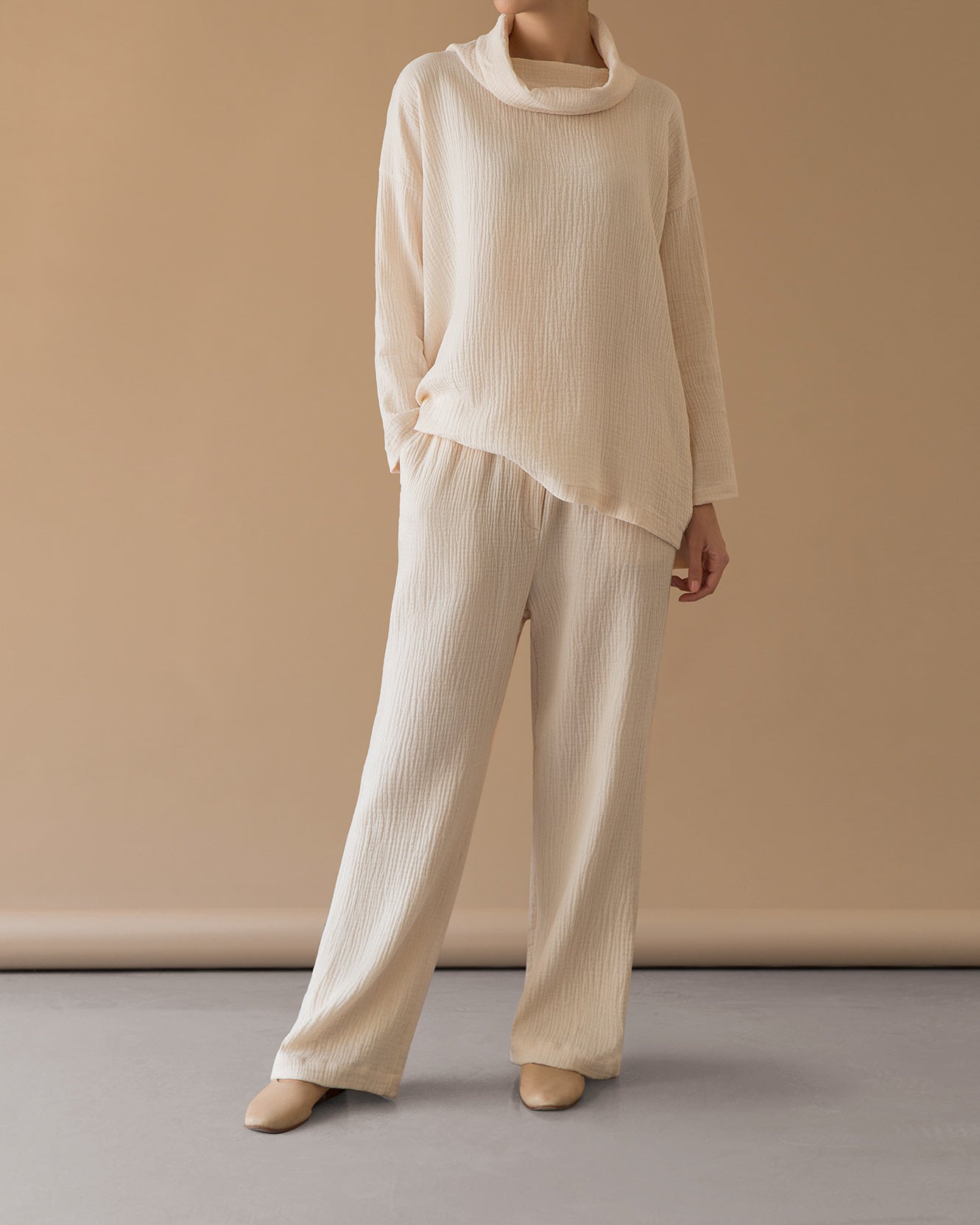 WIDE PANTS - cream