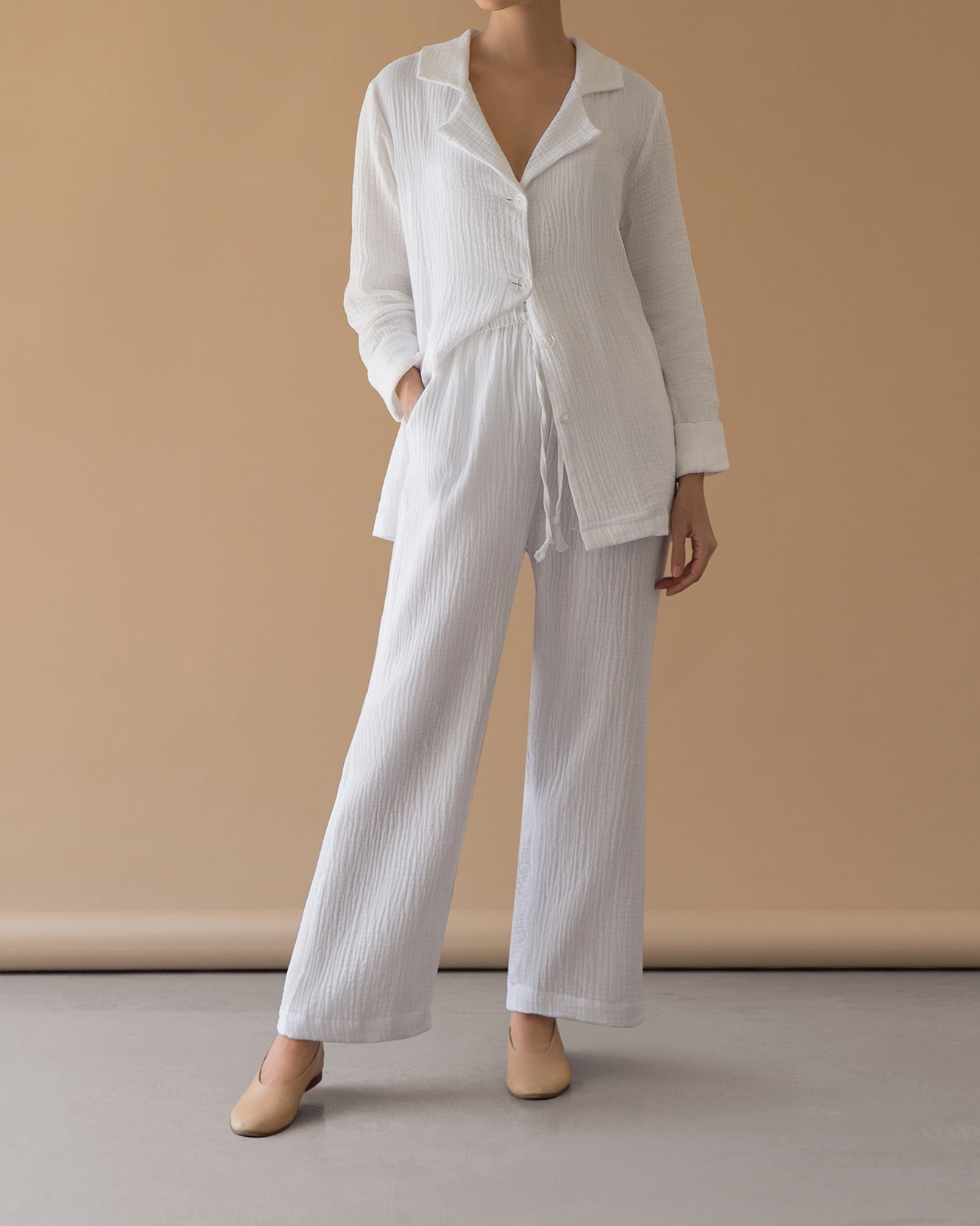 WIDE PANTS - white