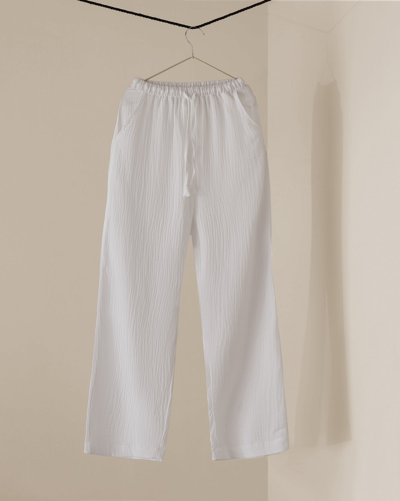 WIDE PANTS - white