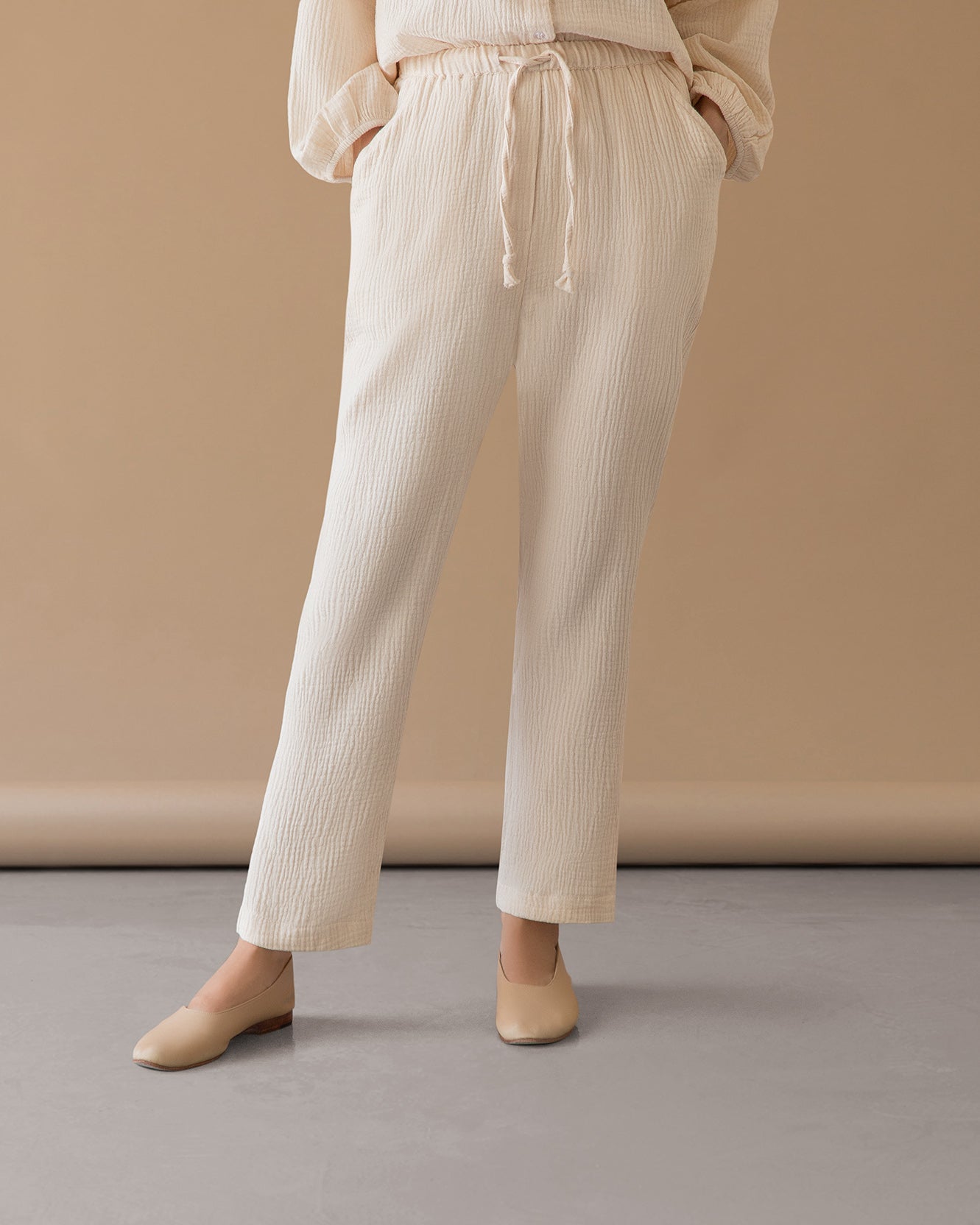 STRAIGHT PANTS - cream