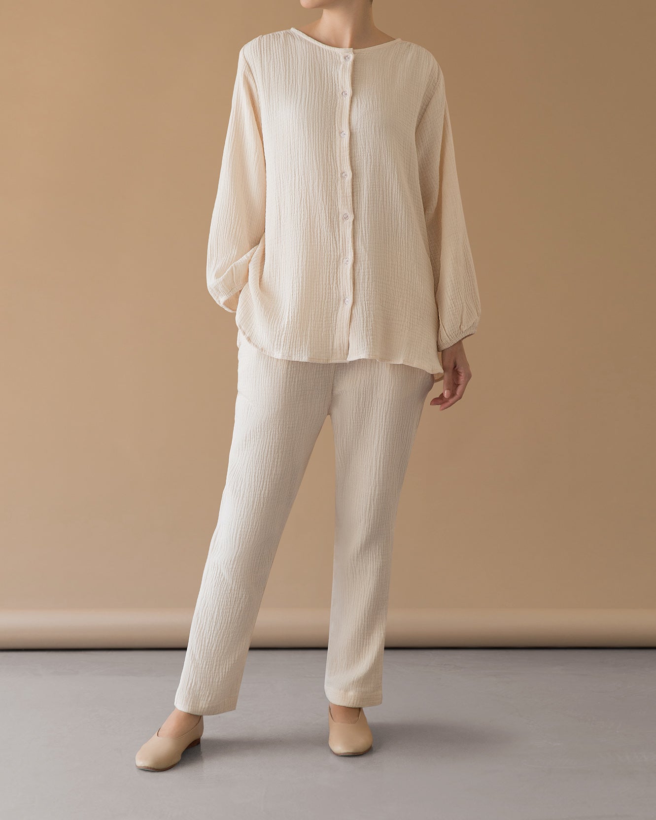 STRAIGHT PANTS - cream