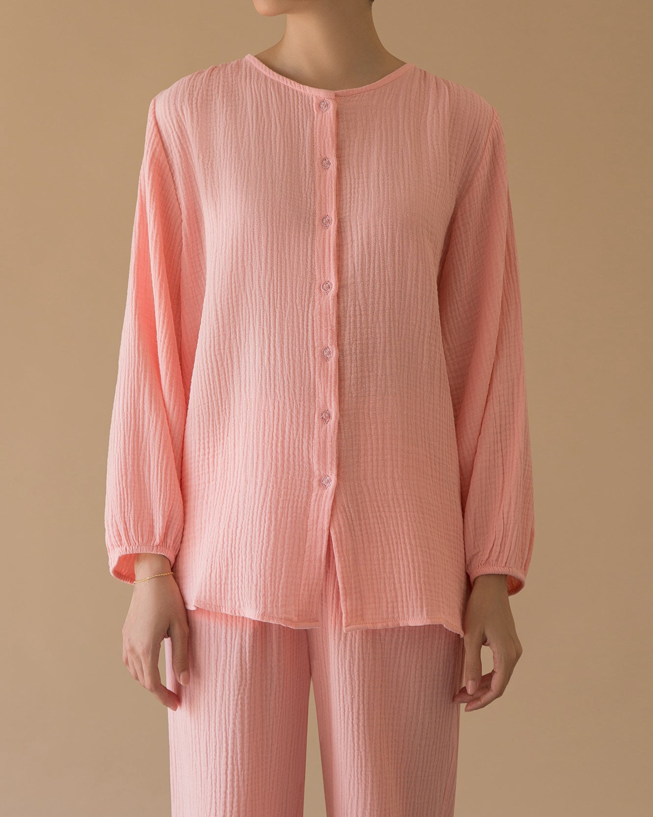 ROUND NECK SHIRT - pink