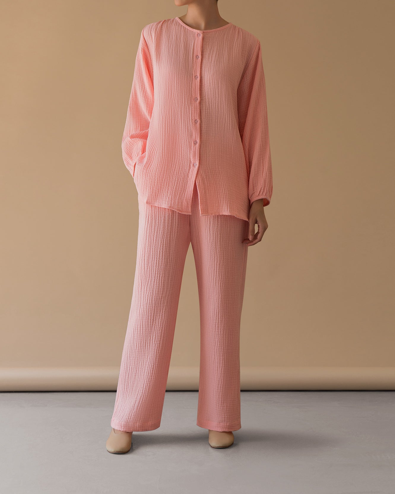 ROUND NECK SHIRT - pink