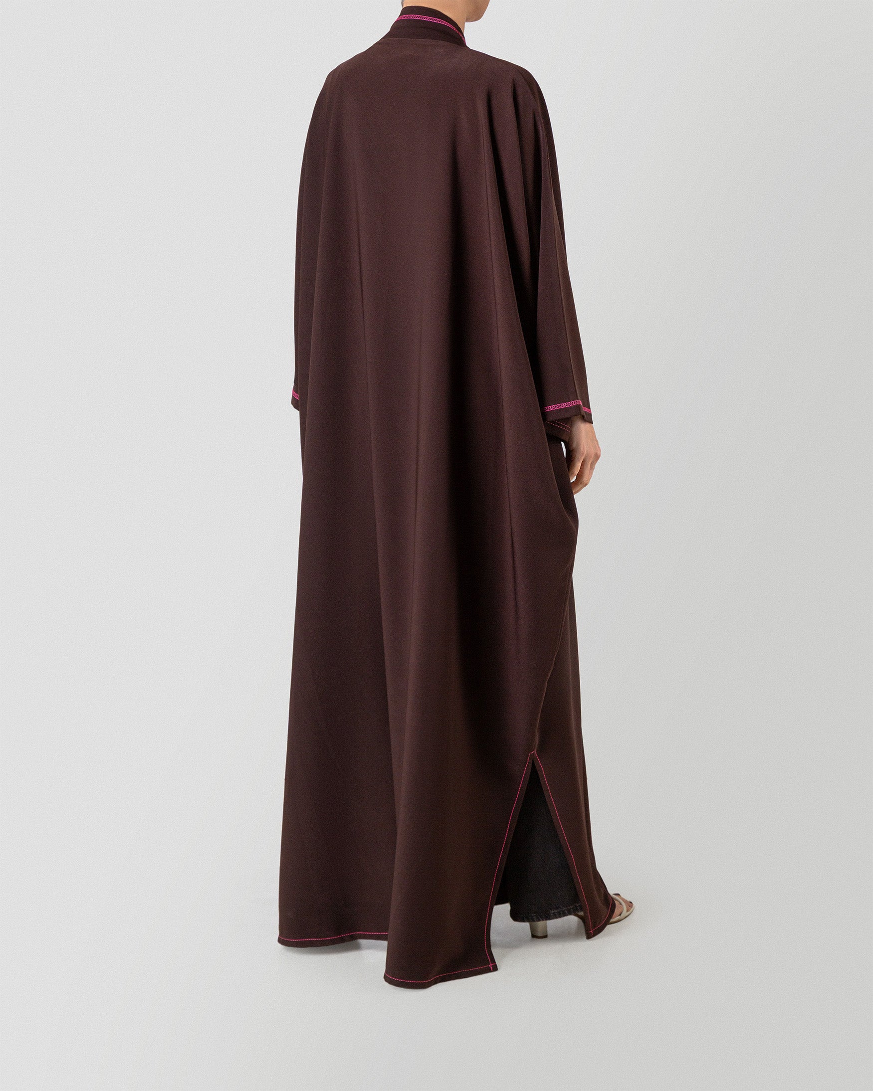 Haya Threaded Abaya in Chocolate