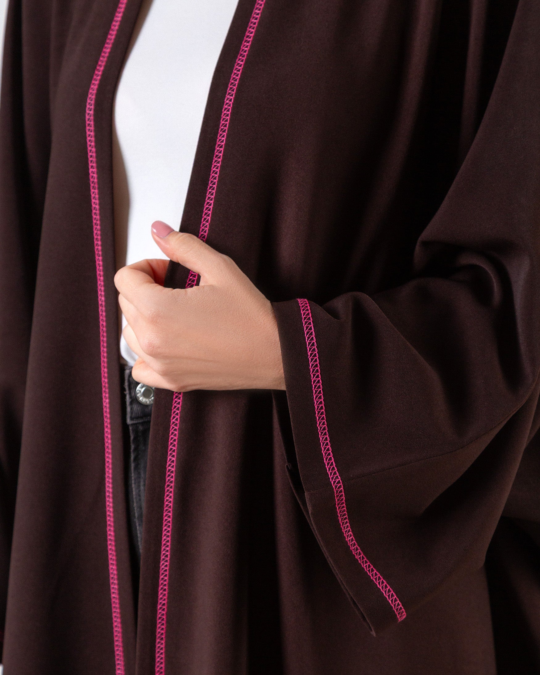 Haya Threaded Abaya in Chocolate