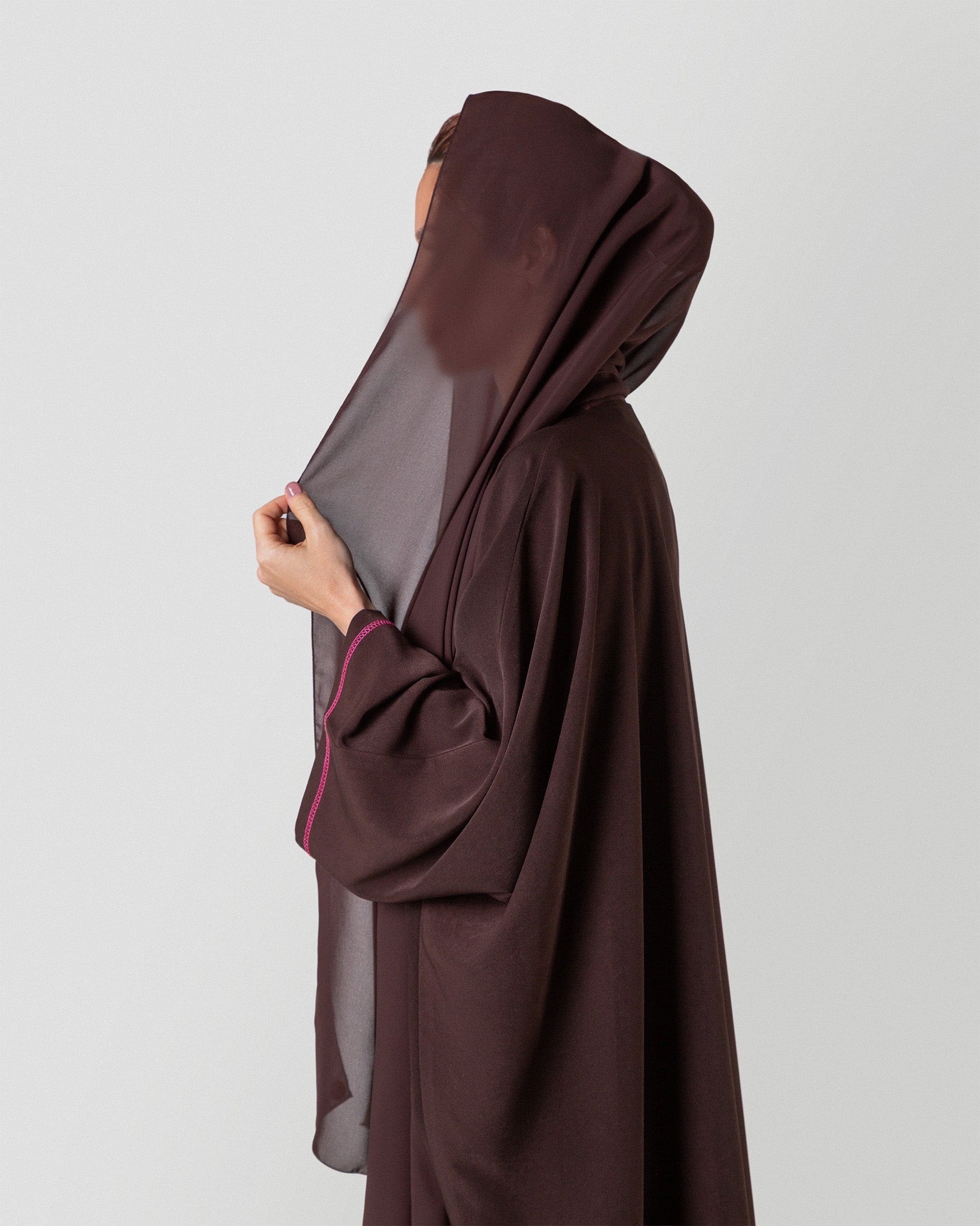 Haya Threaded Abaya in Chocolate