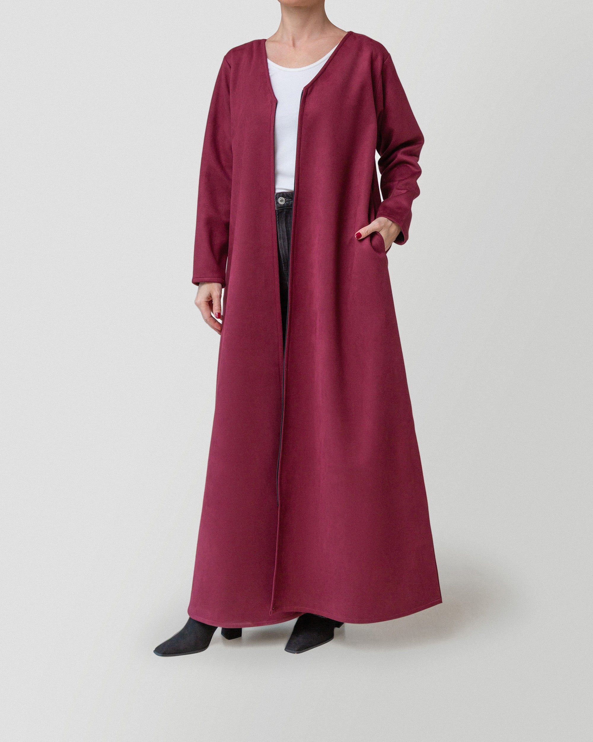 Autumn Whisper Abaya in Wine
