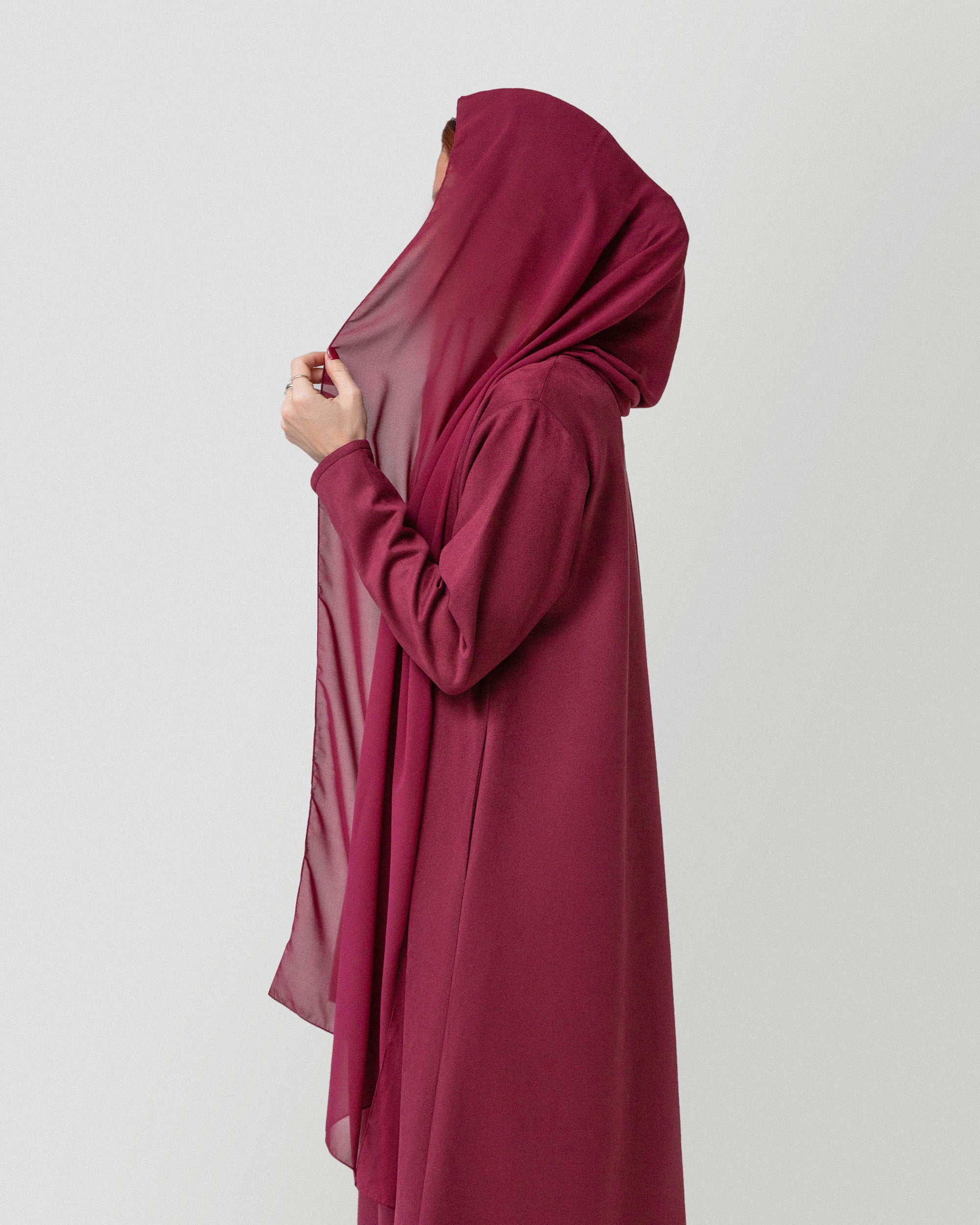 Autumn Whisper Abaya in Wine