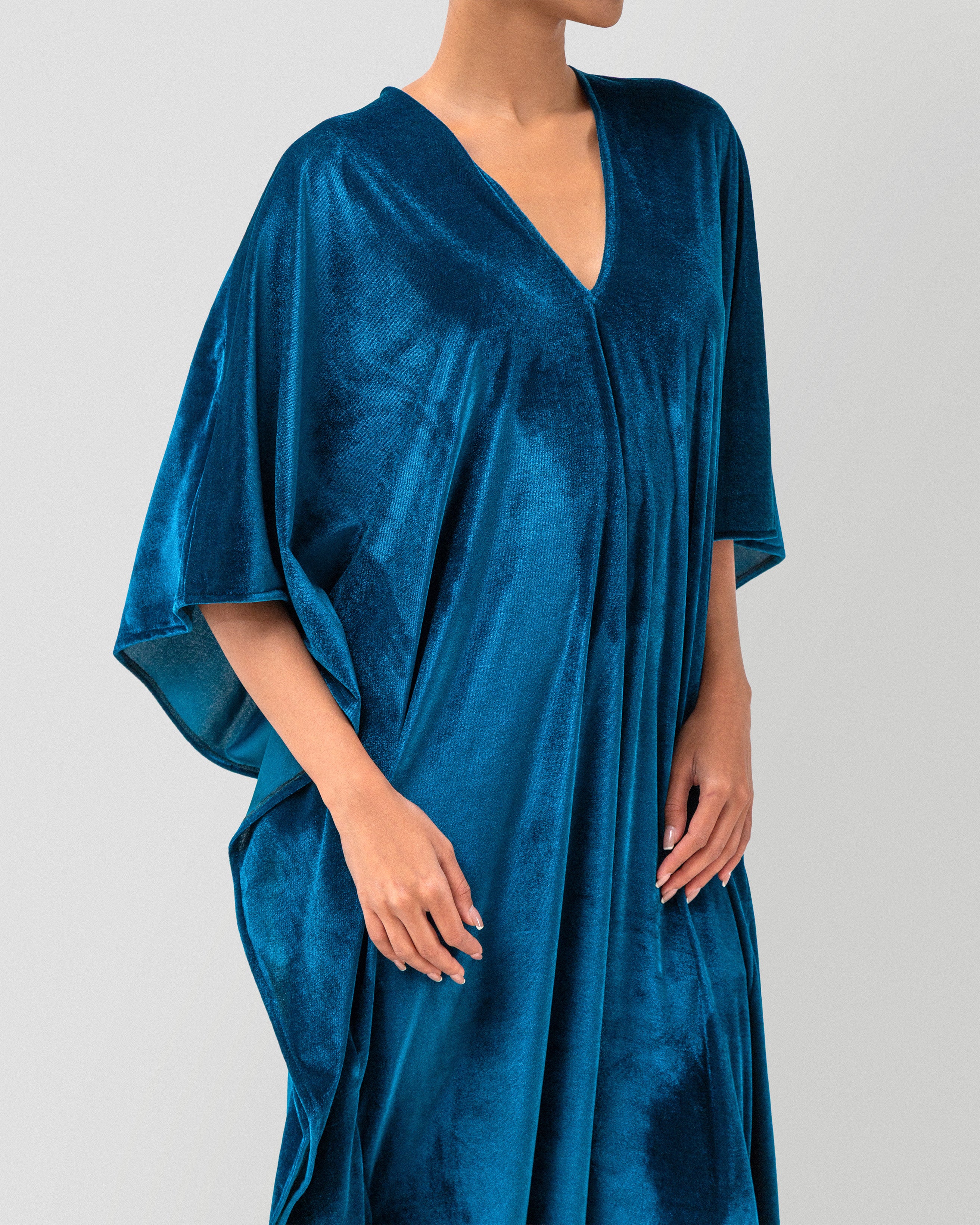 Velvet Nights Dress in Dark Teal