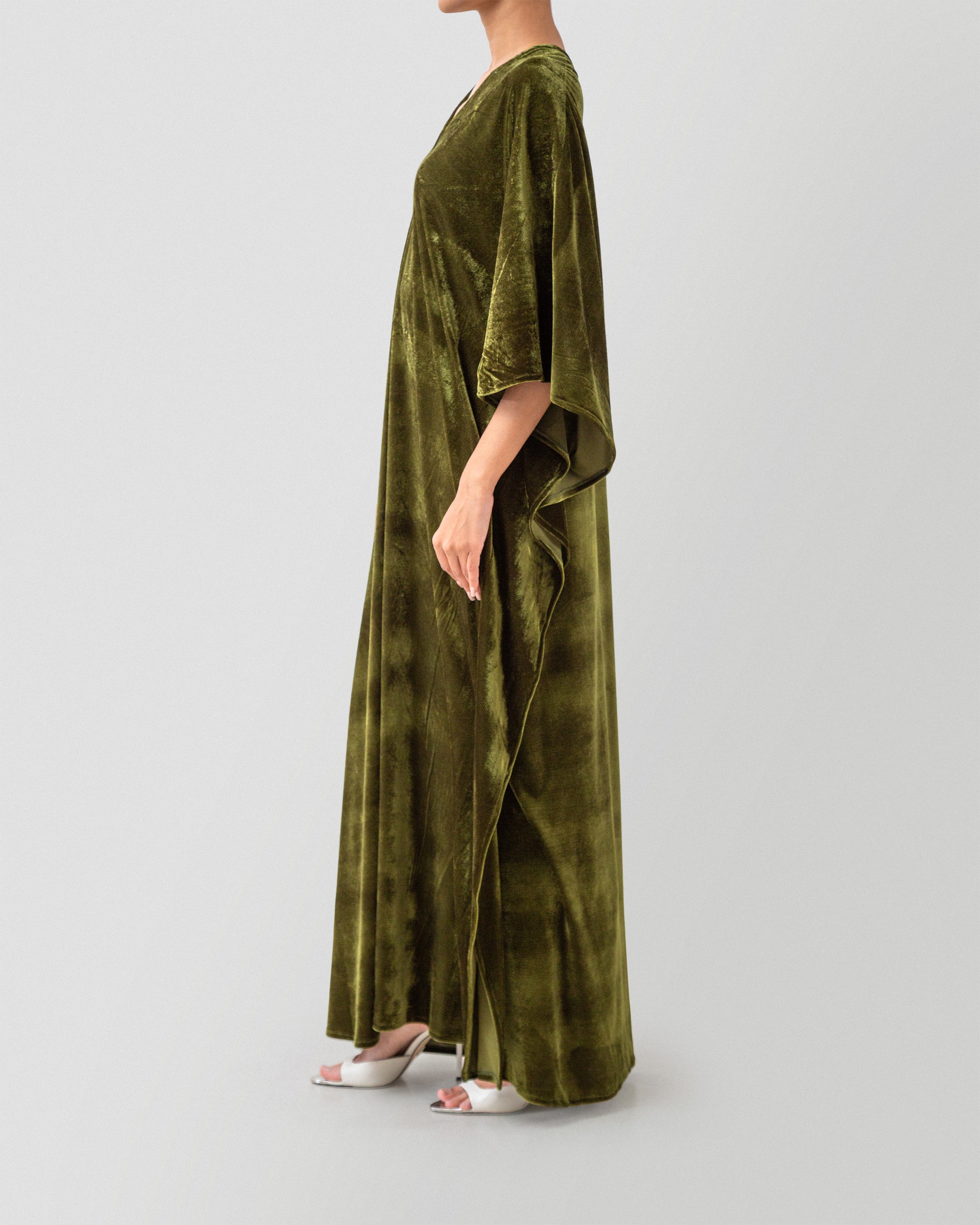 Velvet Nights Dress in Olive Green| Days Off