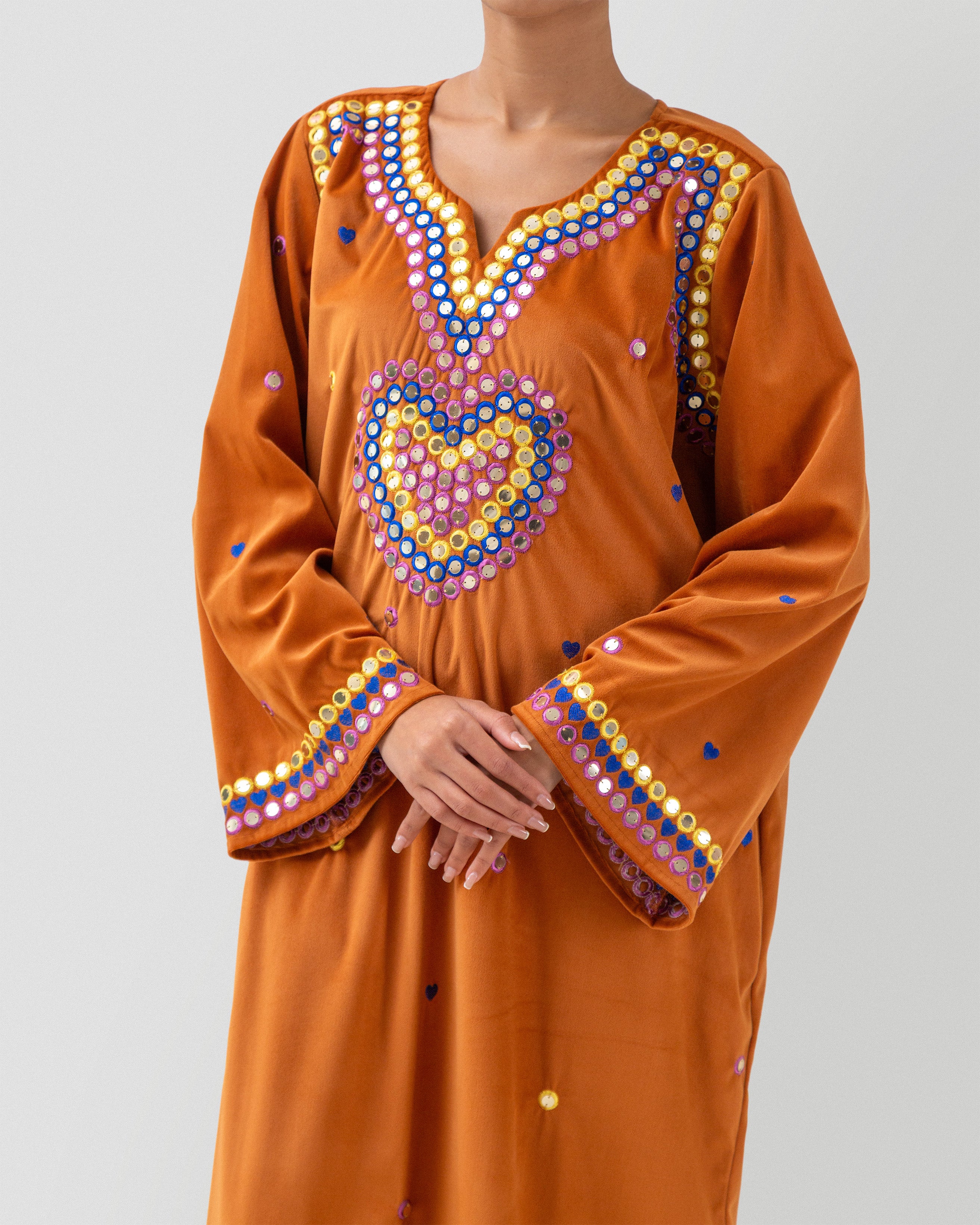Mirrored Love Kaftan in Orange
