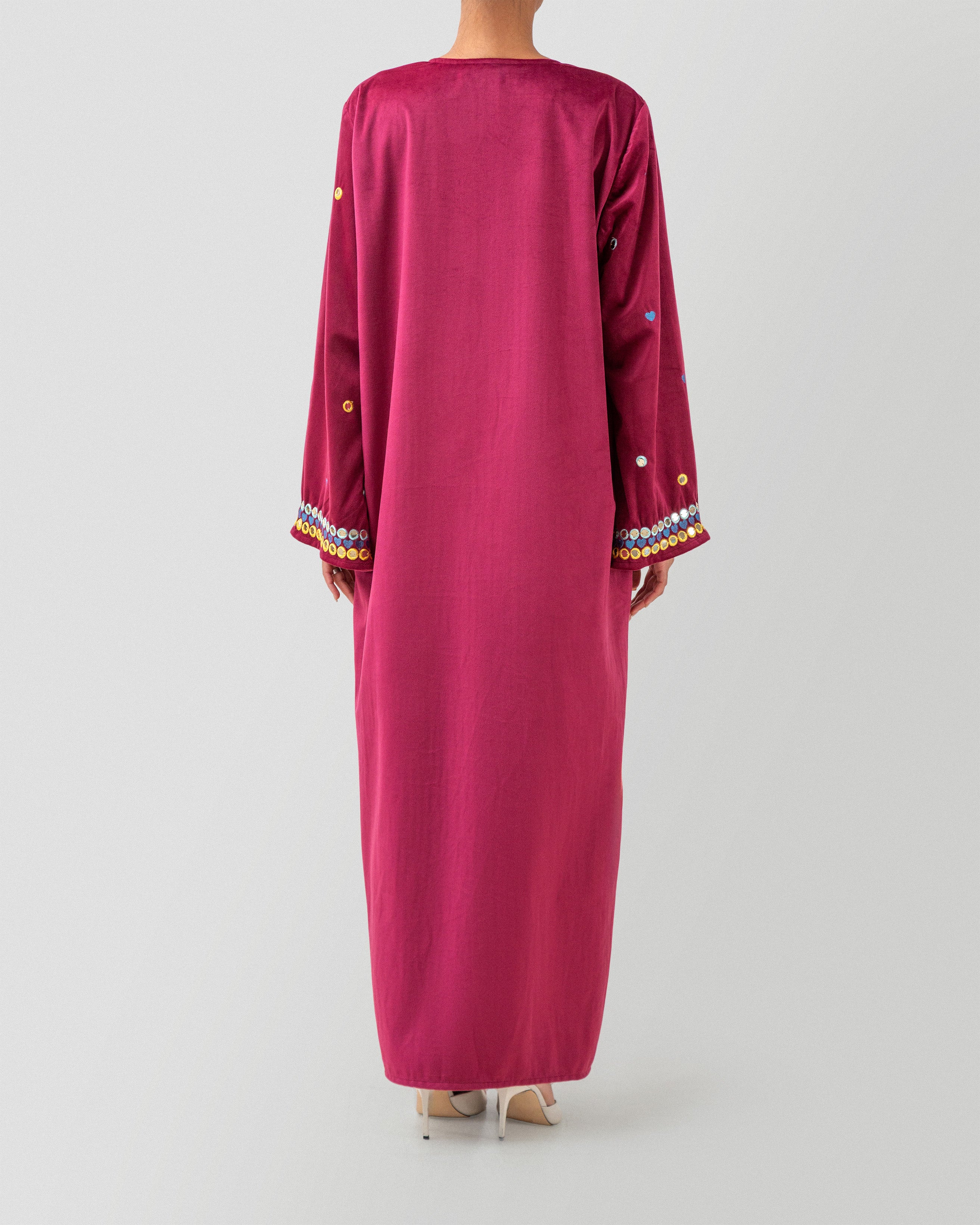 Mirrored Love Kaftan in Maroon