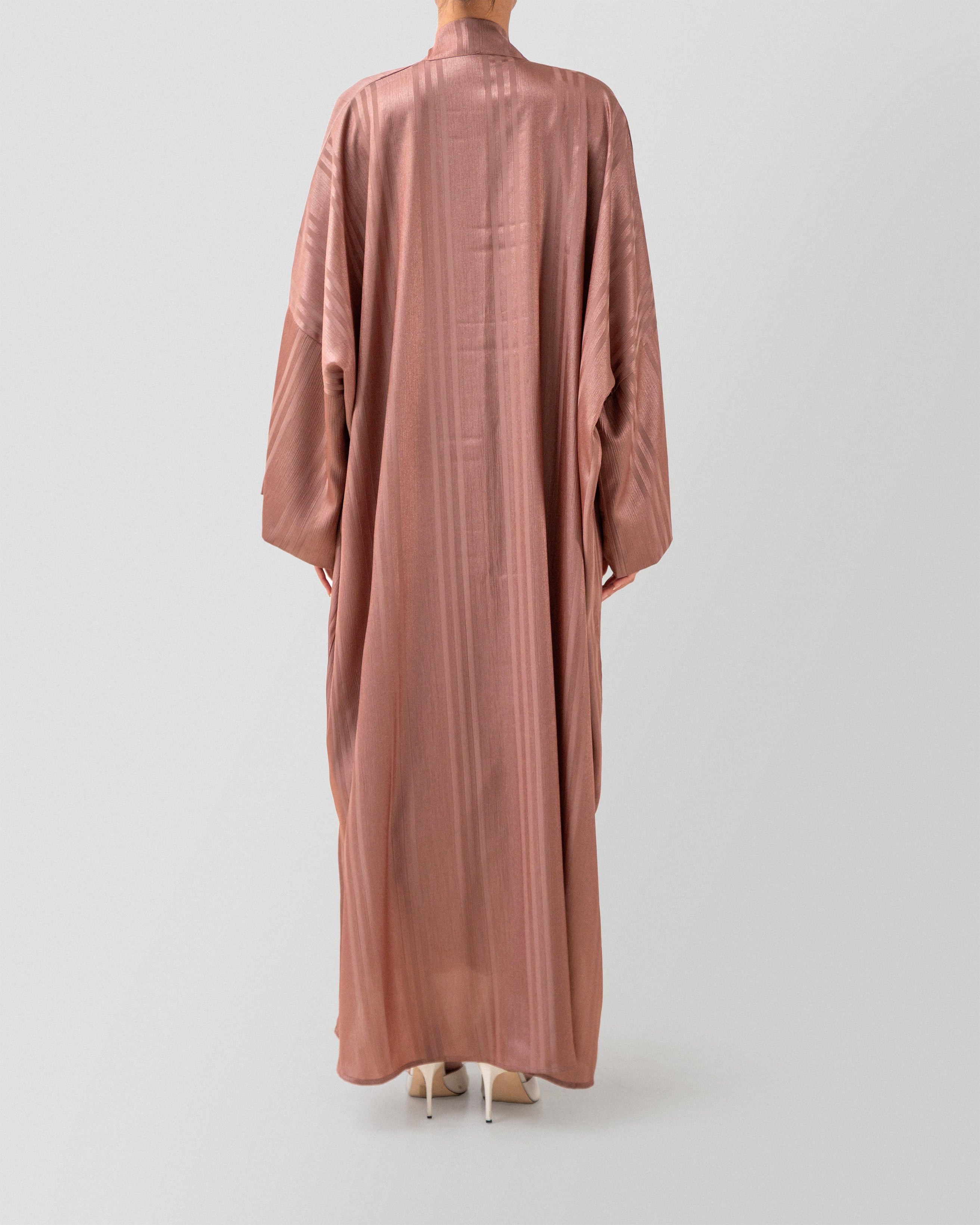 Silent Stripe Abaya in Mocha