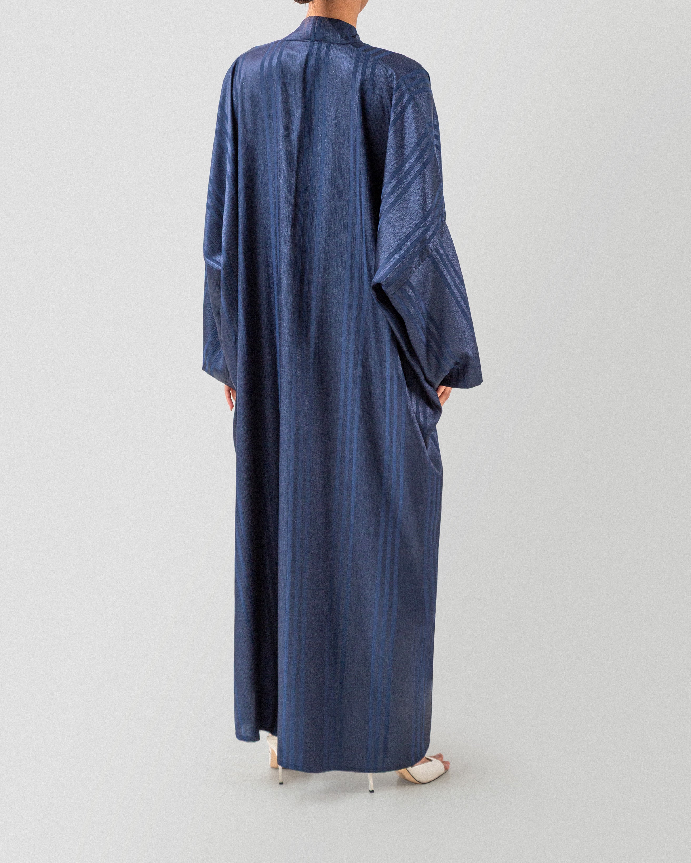 Silent Stripe Abaya in Navy Blue