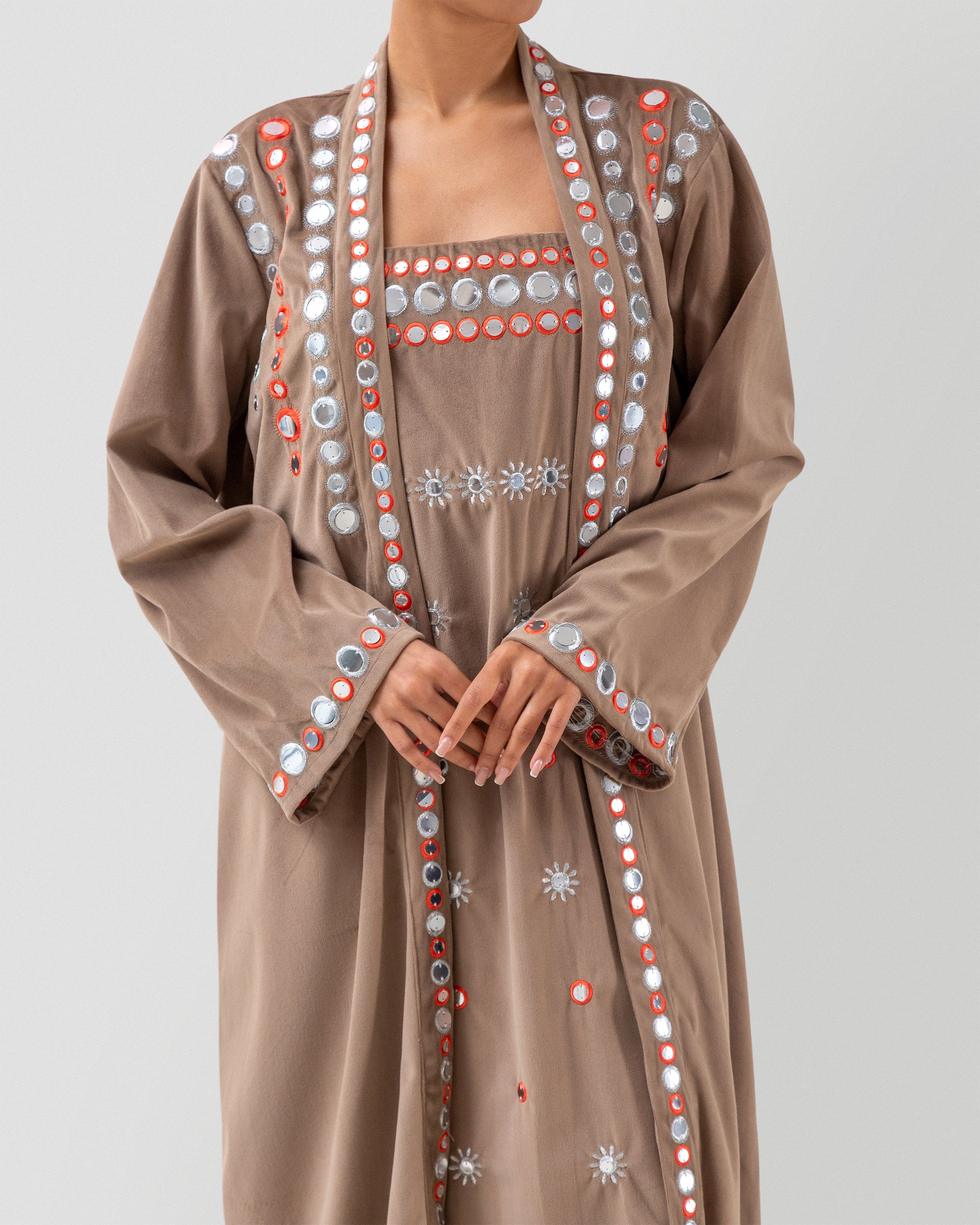 Mirror Duo Abaya in Gray