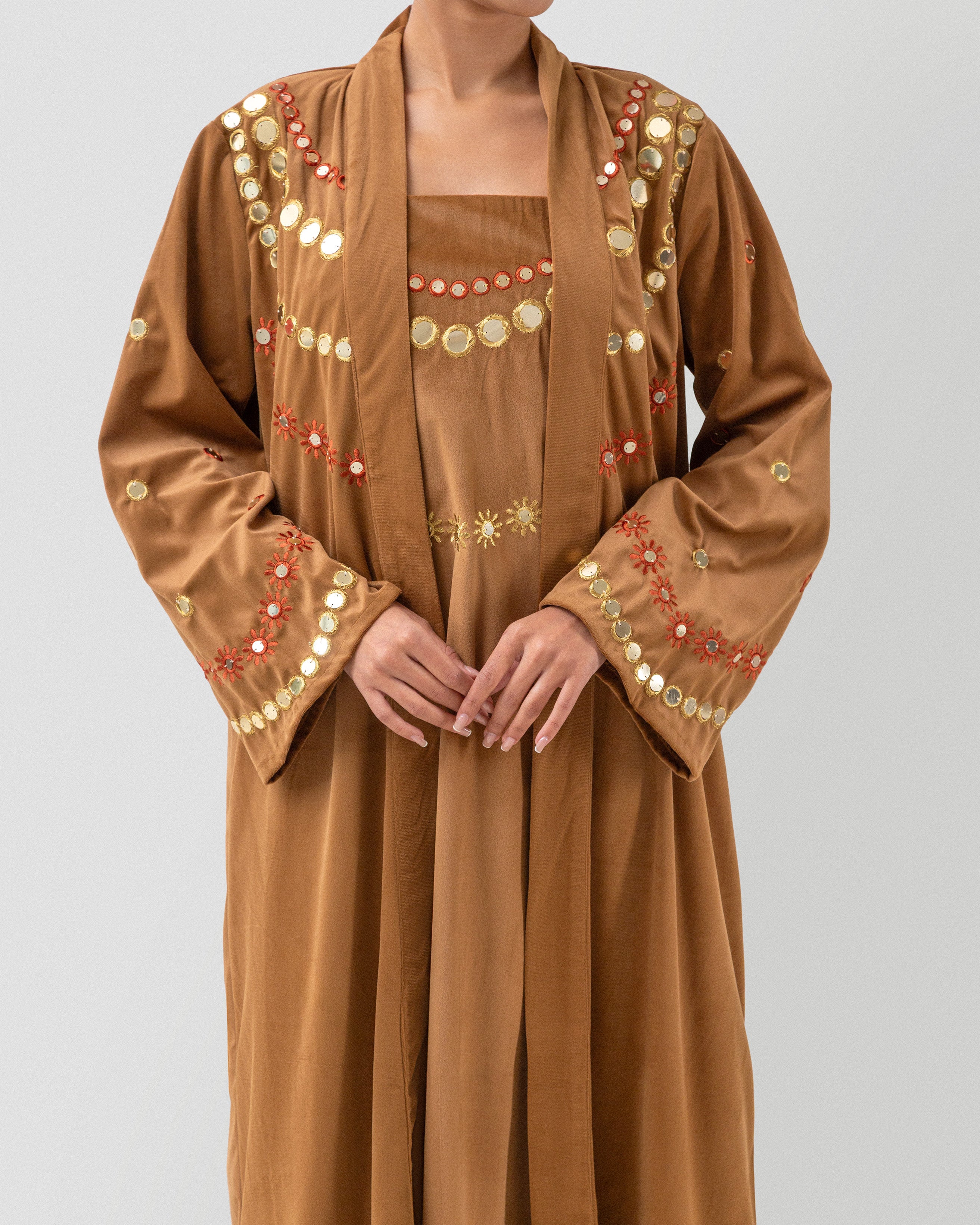 Mirror Duo Abaya in Camel