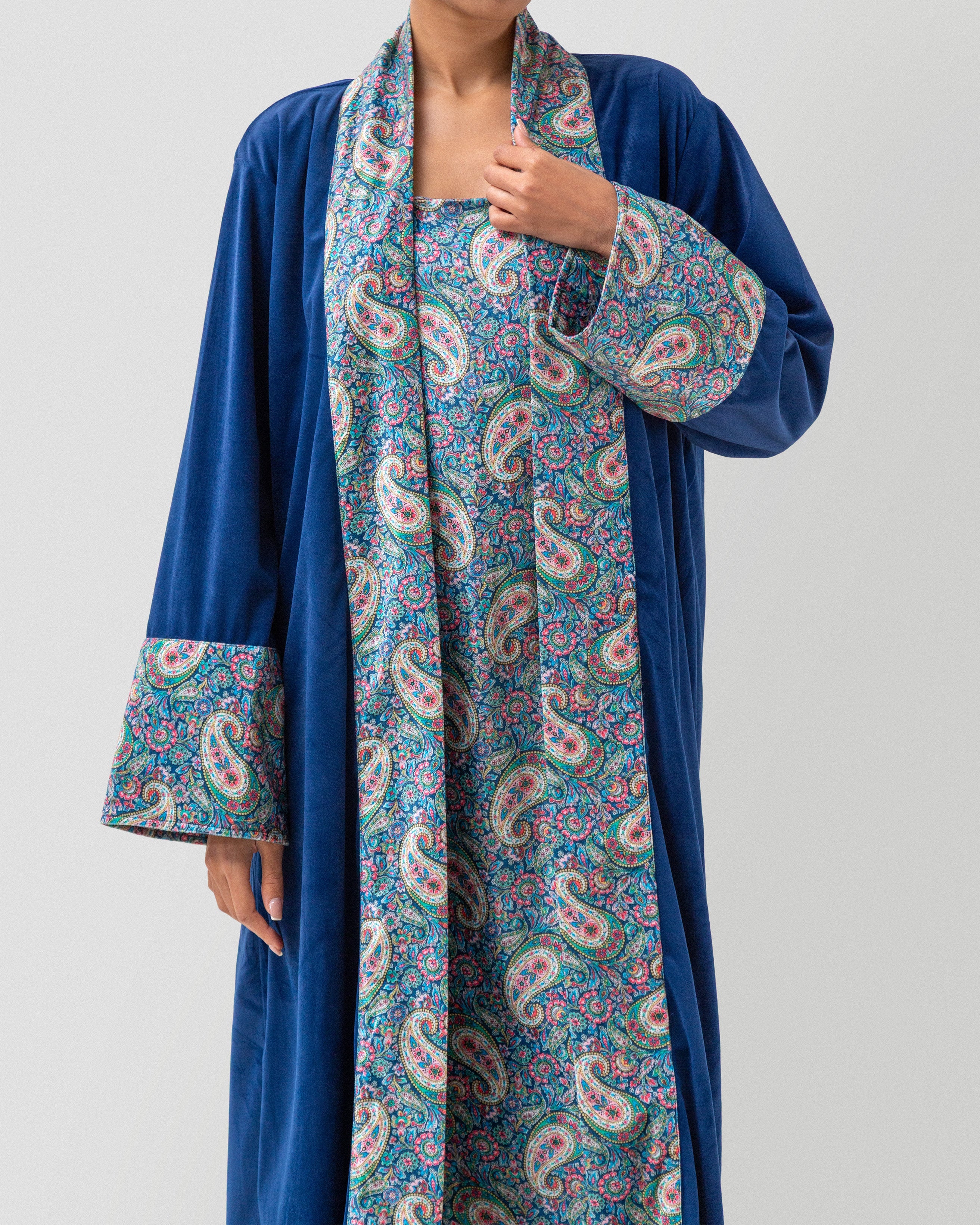 Velvet Twin Abaya in Azure