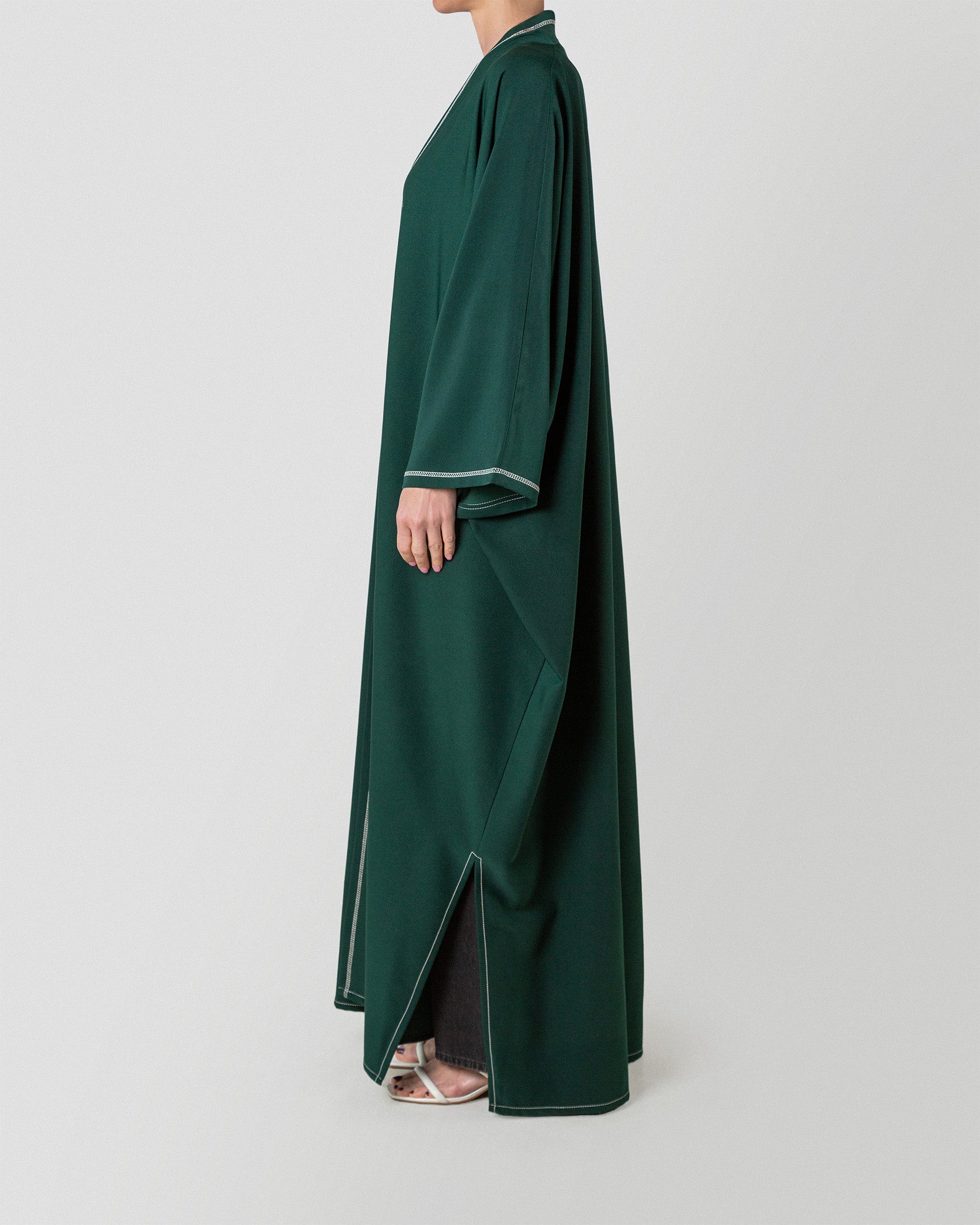 Haya Threaded Abaya in Green