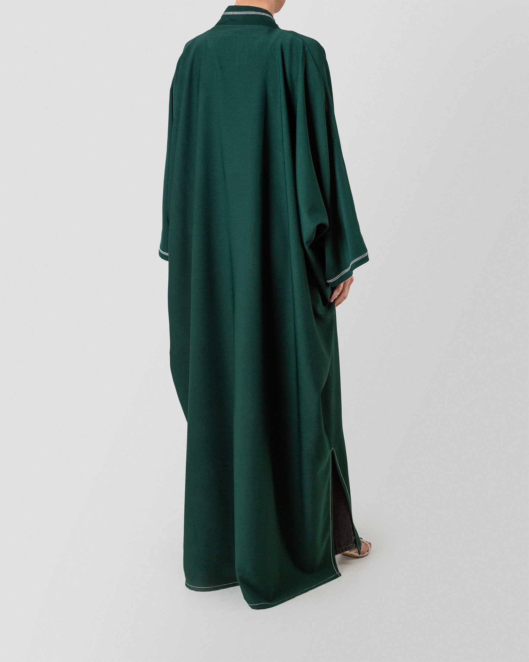 Haya Threaded Abaya in Green