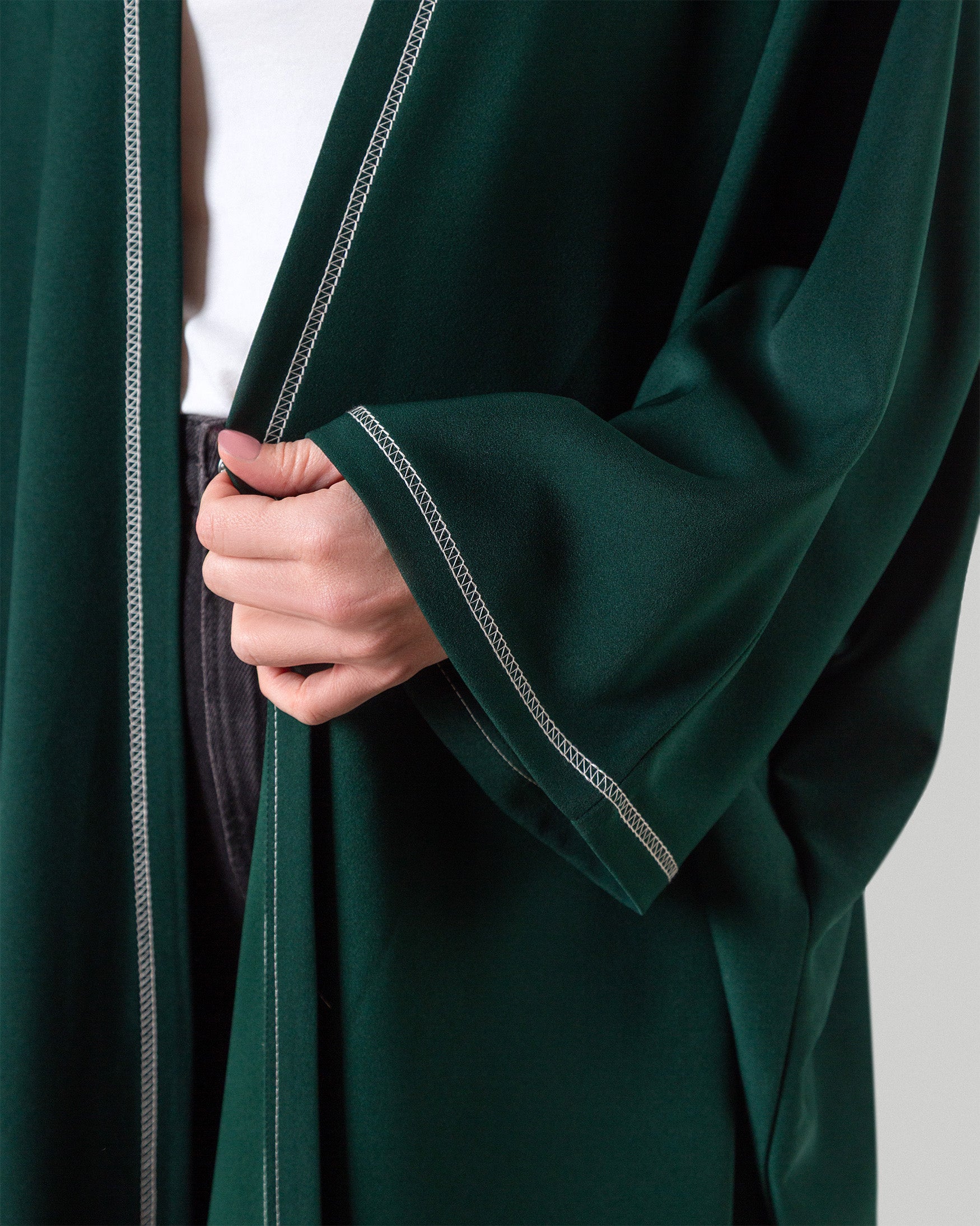 Haya Threaded Abaya in Green