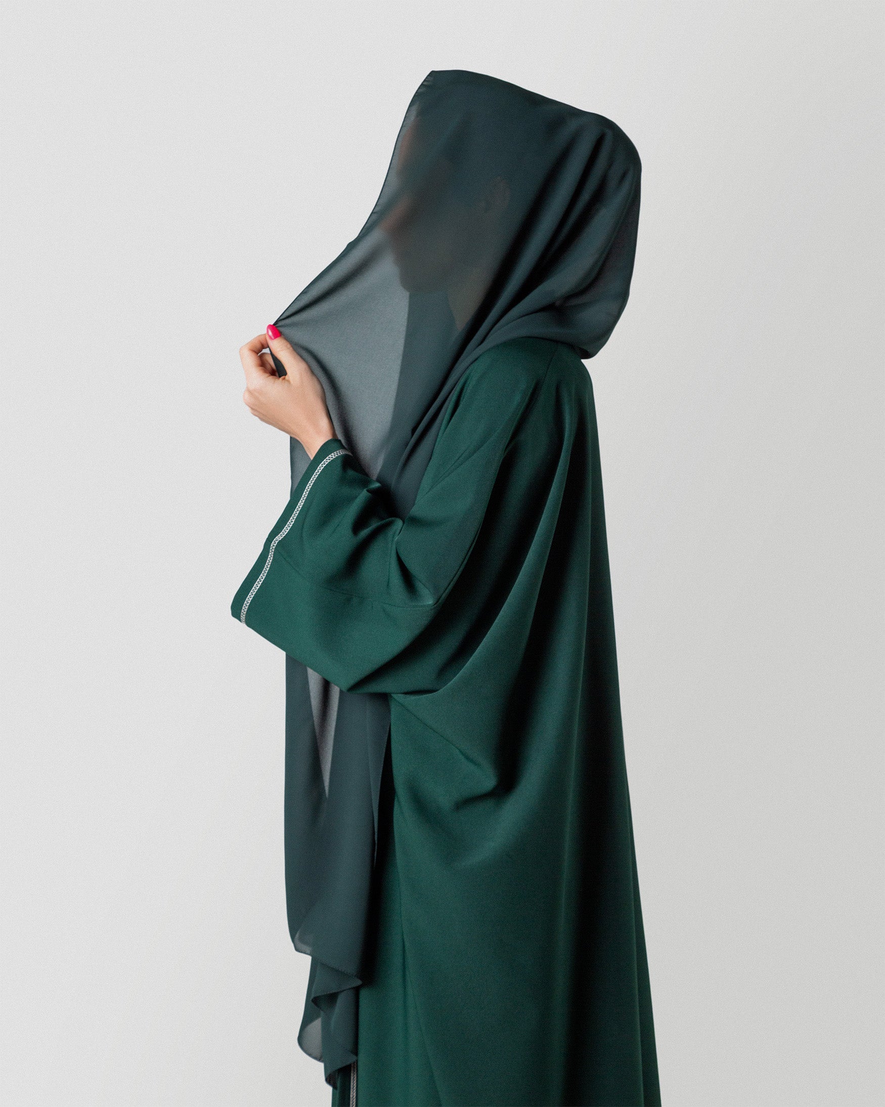 Haya Threaded Abaya in Green