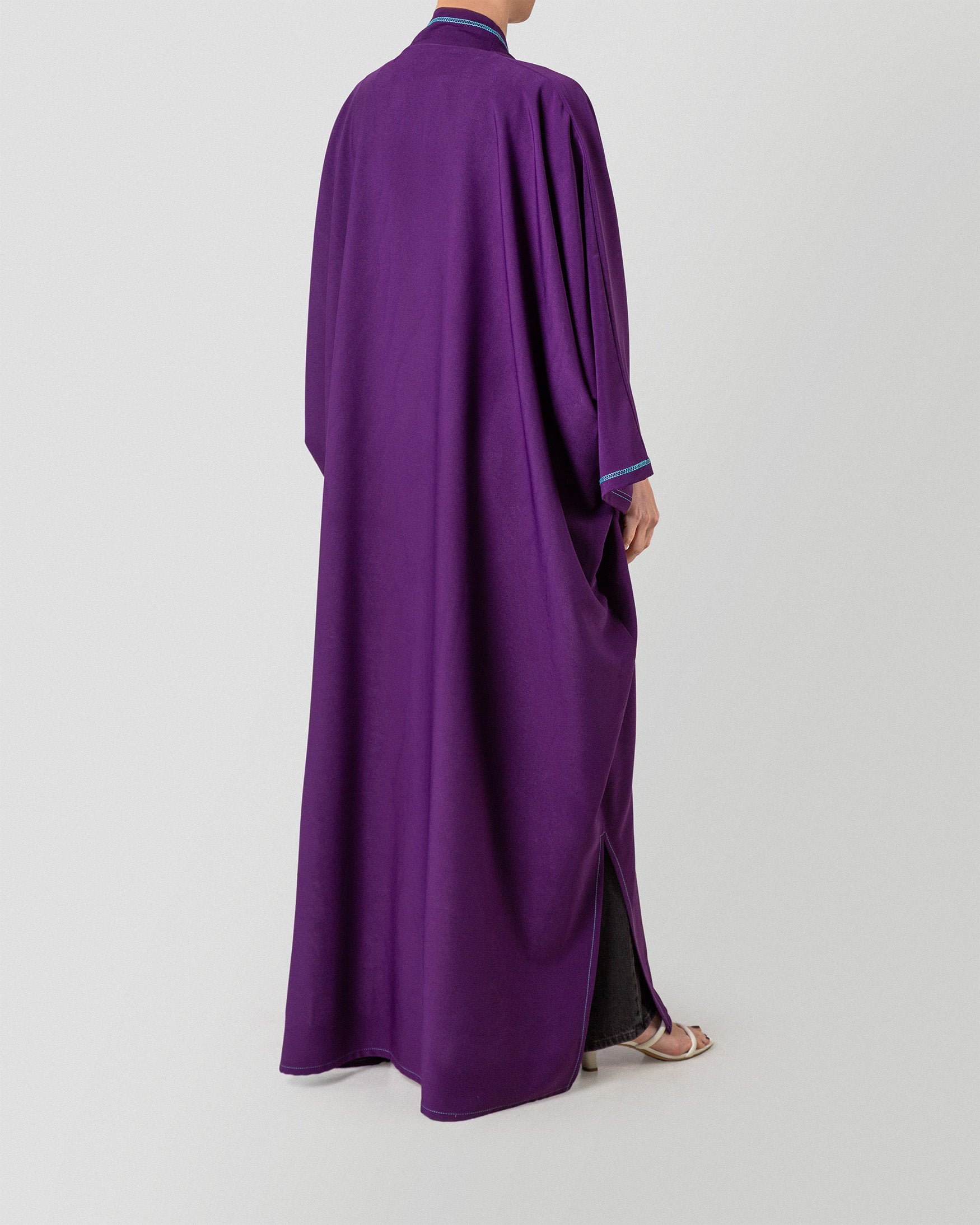 Haya Threaded Abaya in Amethyst
