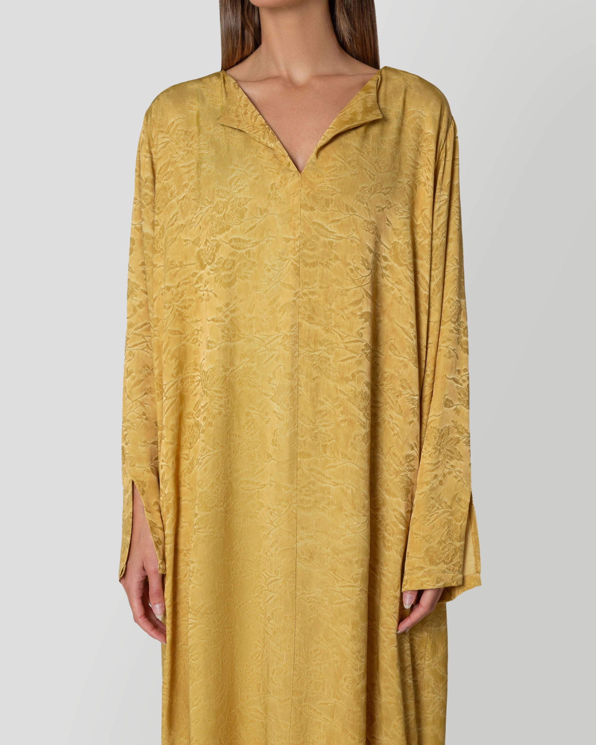 Naia Kaftan in Ochre Yellow