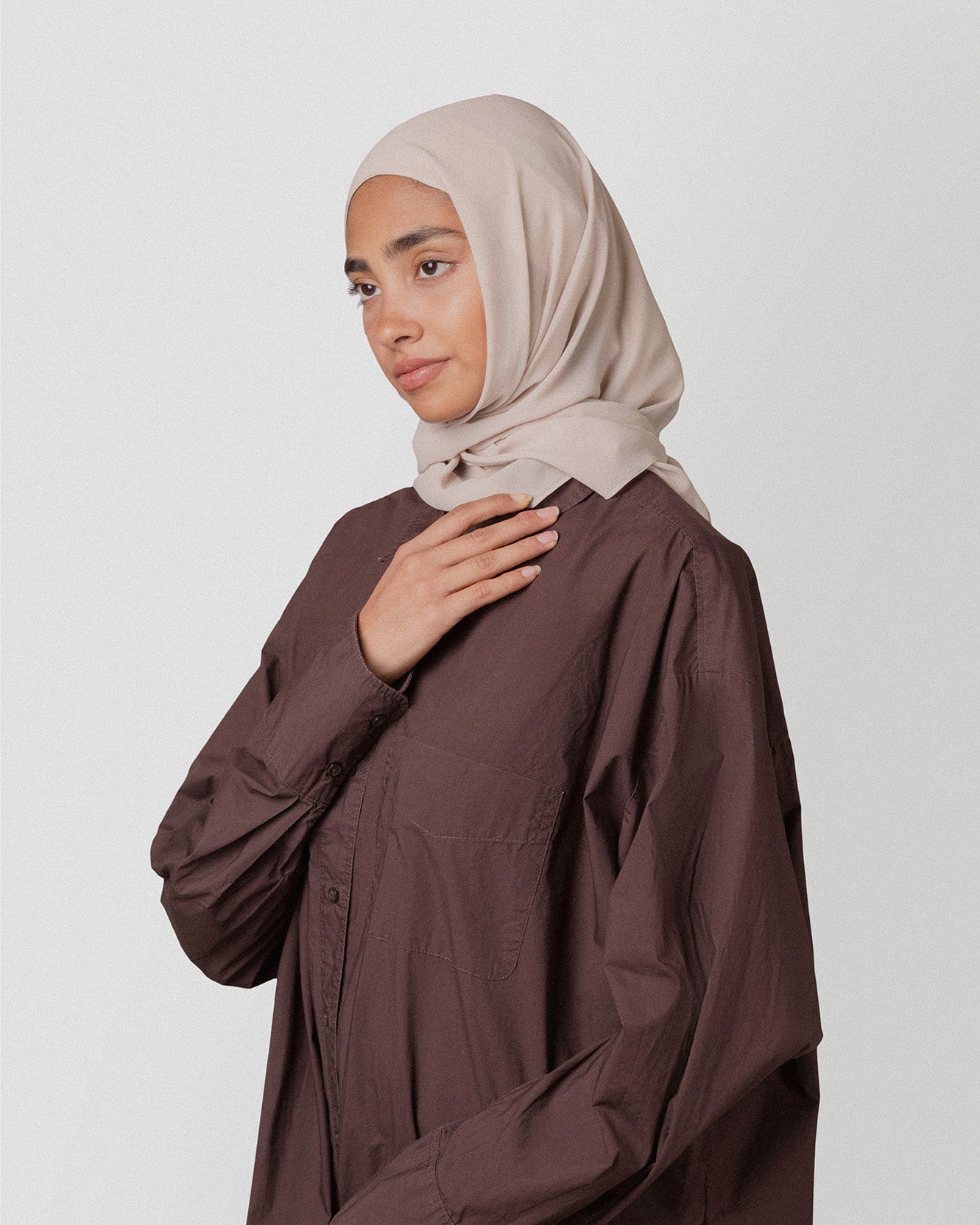 Travel Turban Scarf in Mocha Cream