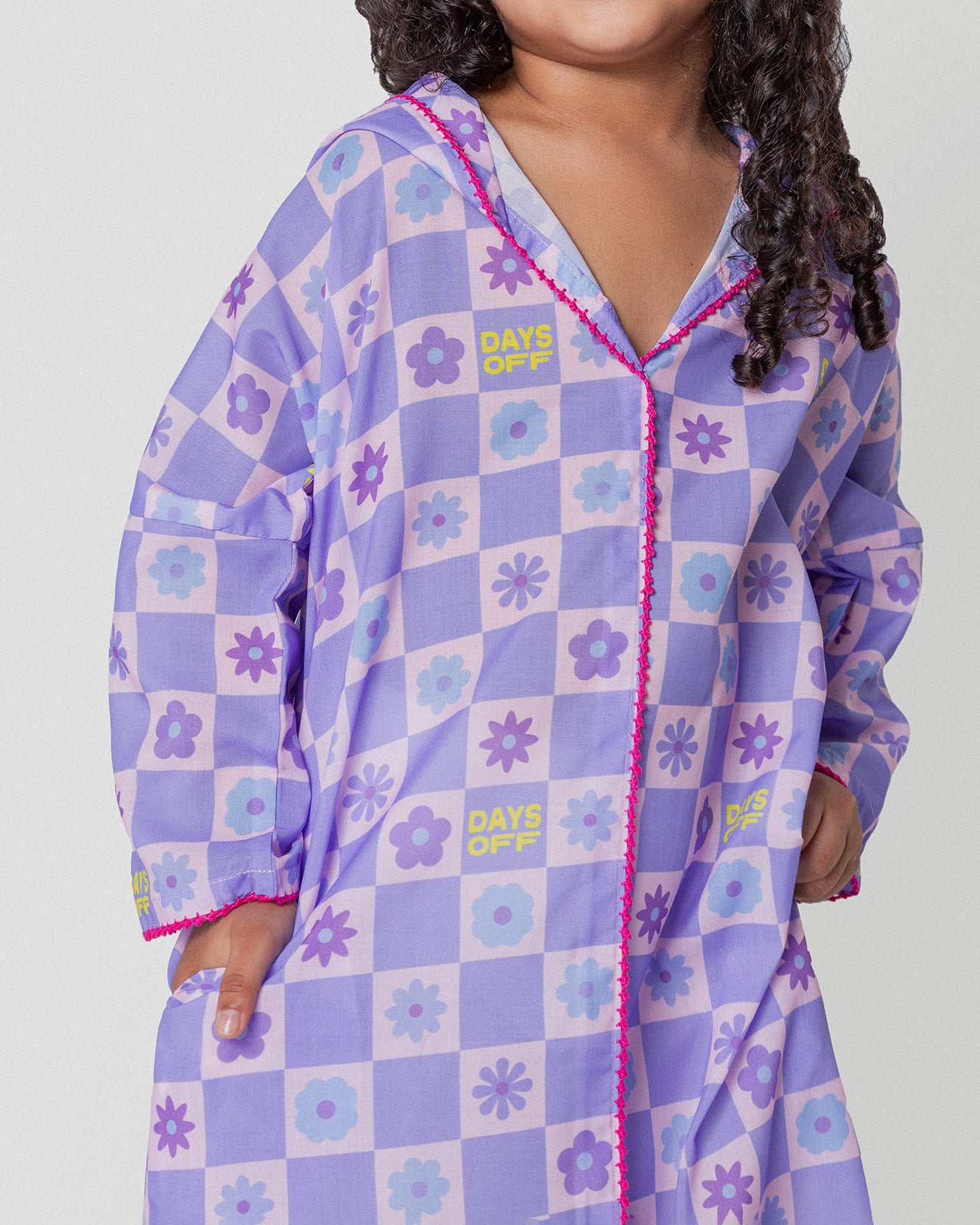 Lazy Daisy Hooded Dress in Lavender - Kids