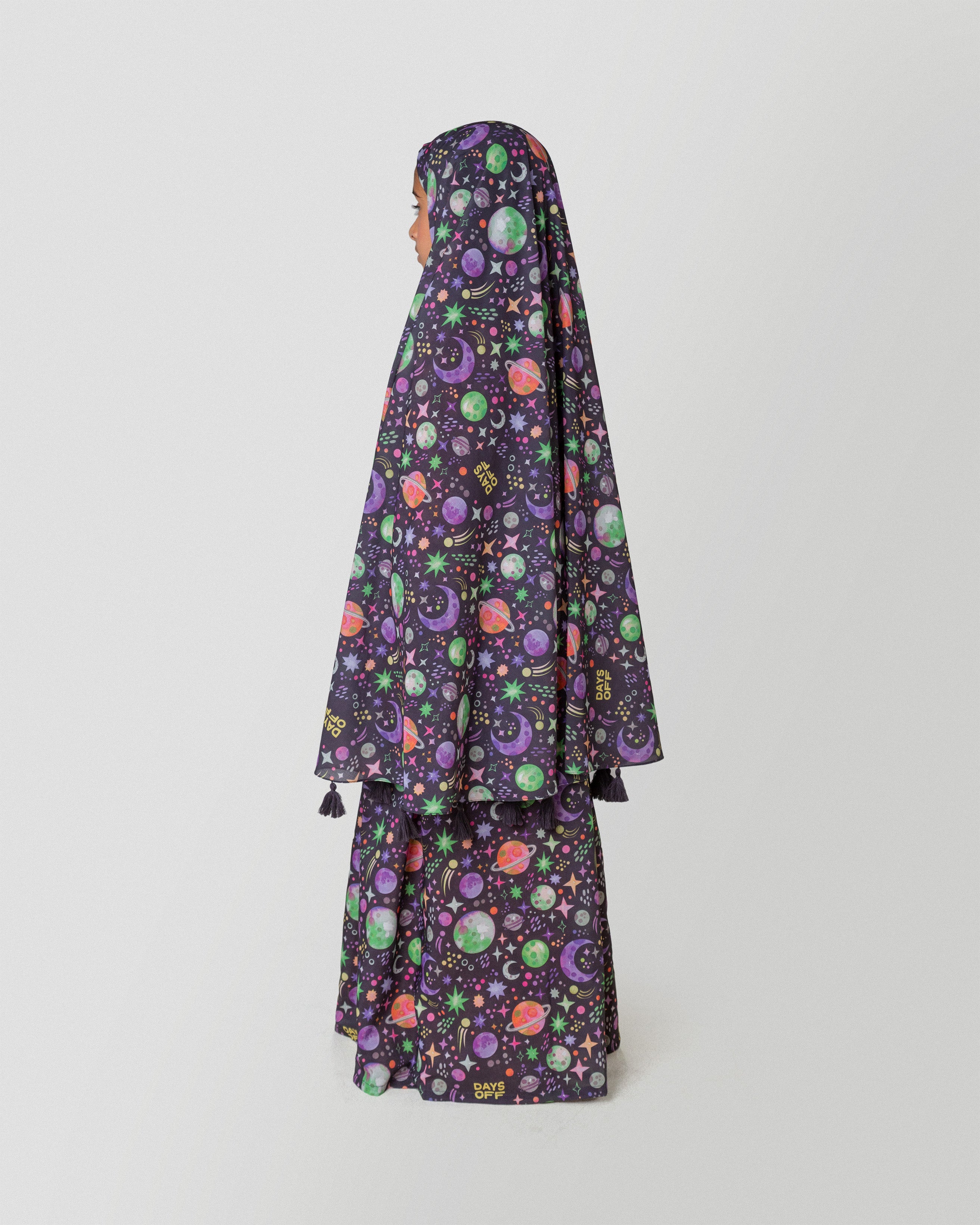 Starlight Galaxy Prayer Dress in Green