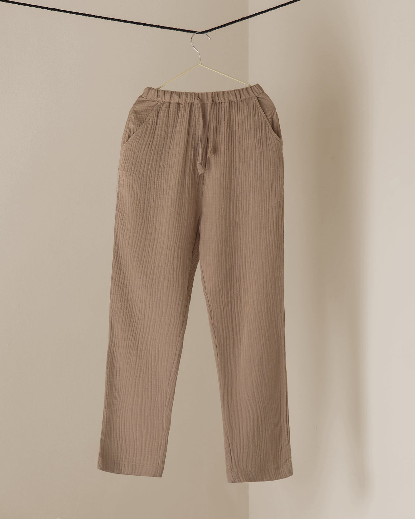 STRAIGHT PANTS- taupe